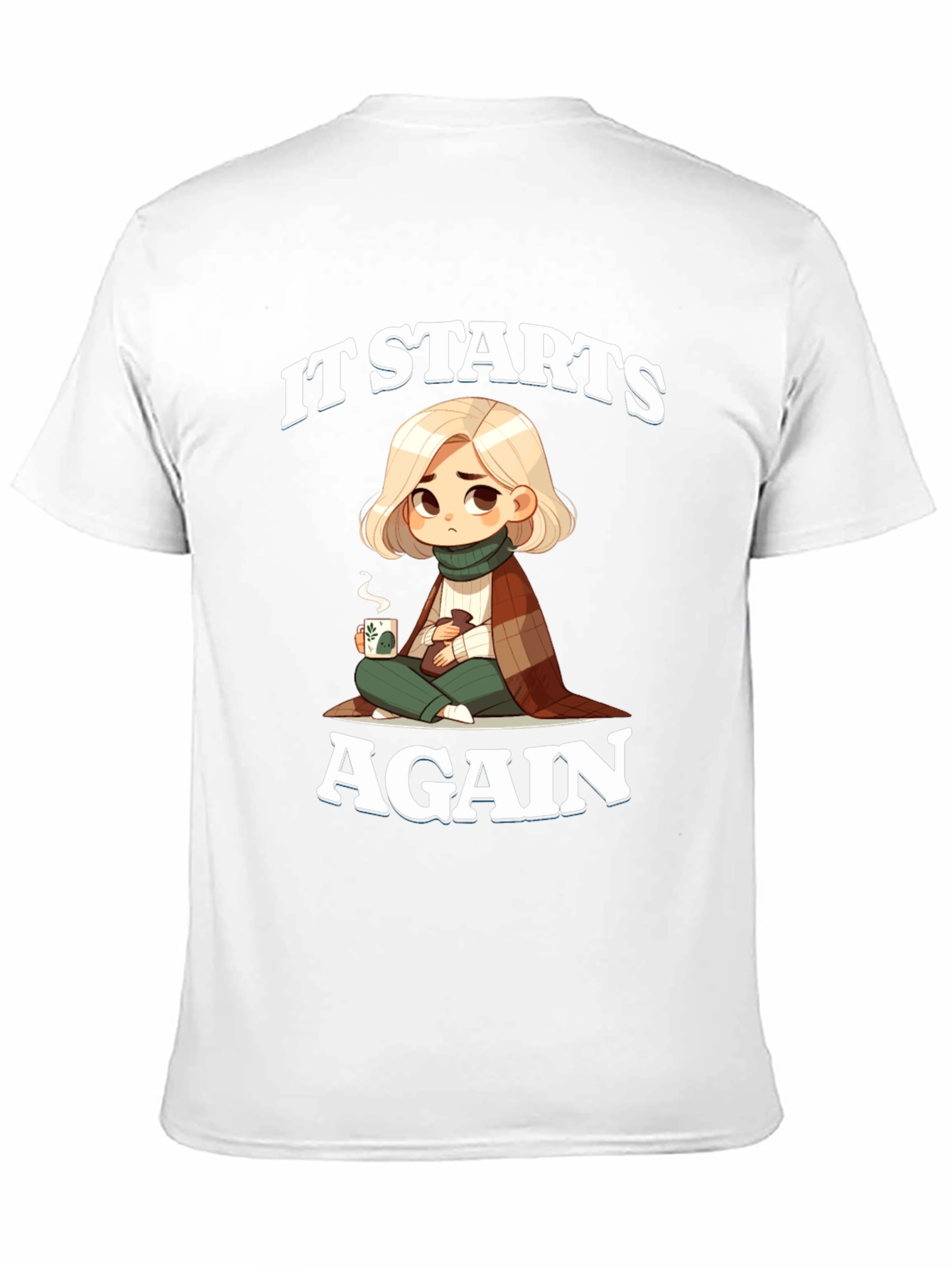 Starts Again Graphic Tee - Cozy Cartoon Print