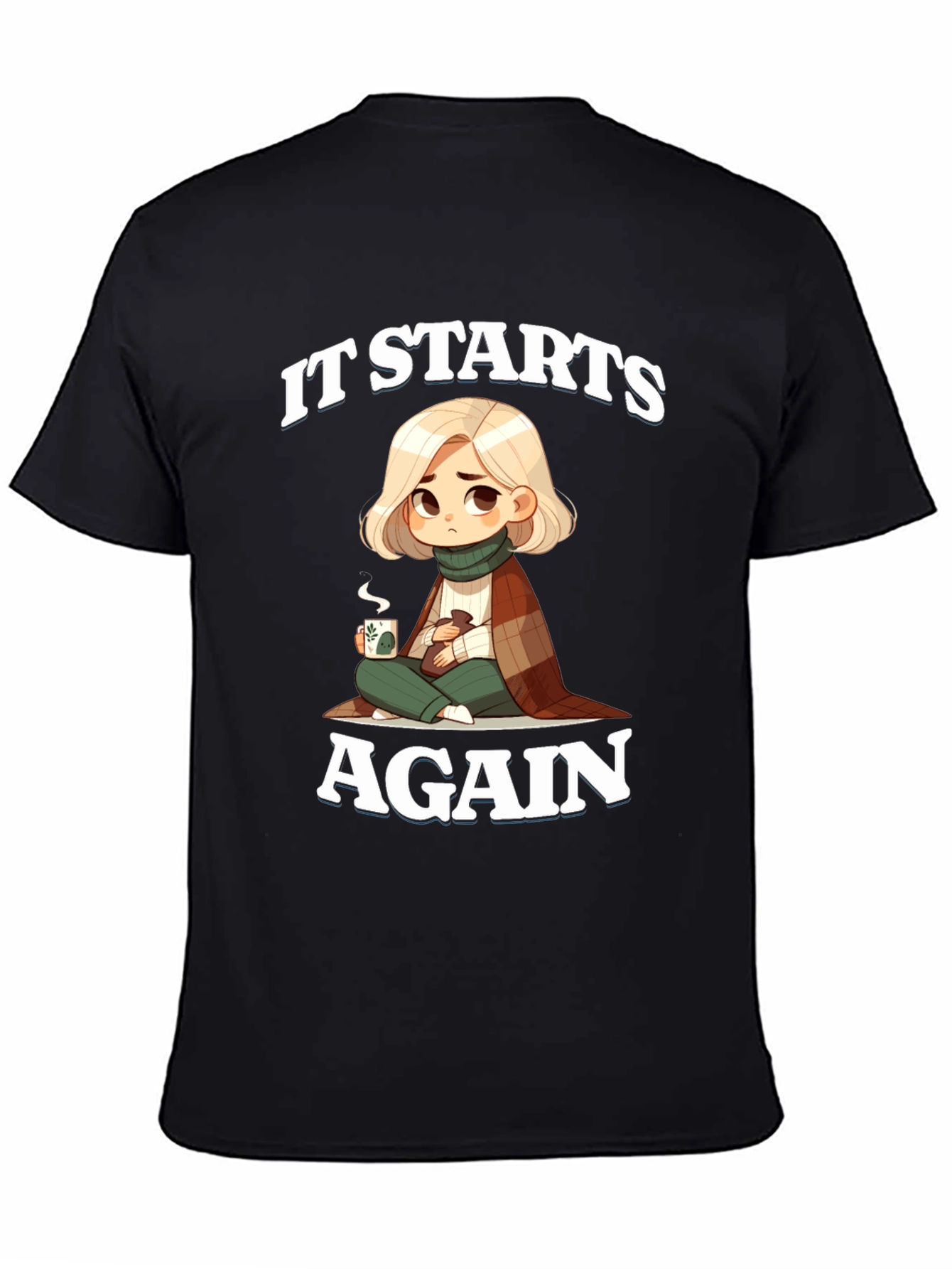 Starts Again Graphic Tee - Cozy Cartoon Print