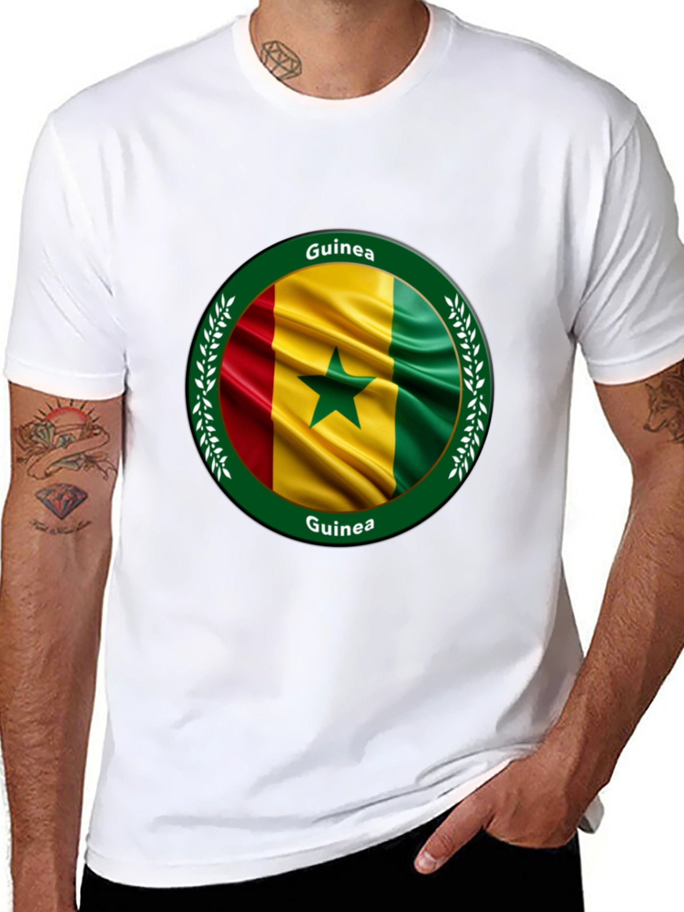 Guinea Flag T-Shirt - Round Design