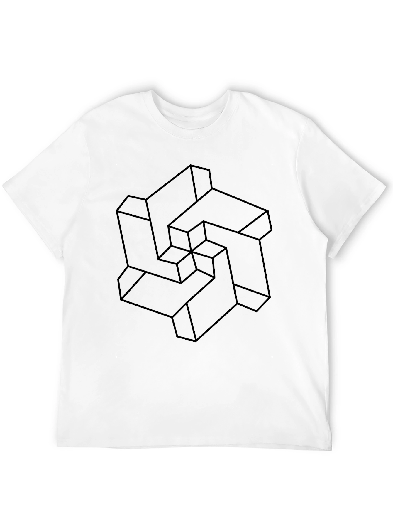 Abstract Geometric Illusion Black T-Shirt