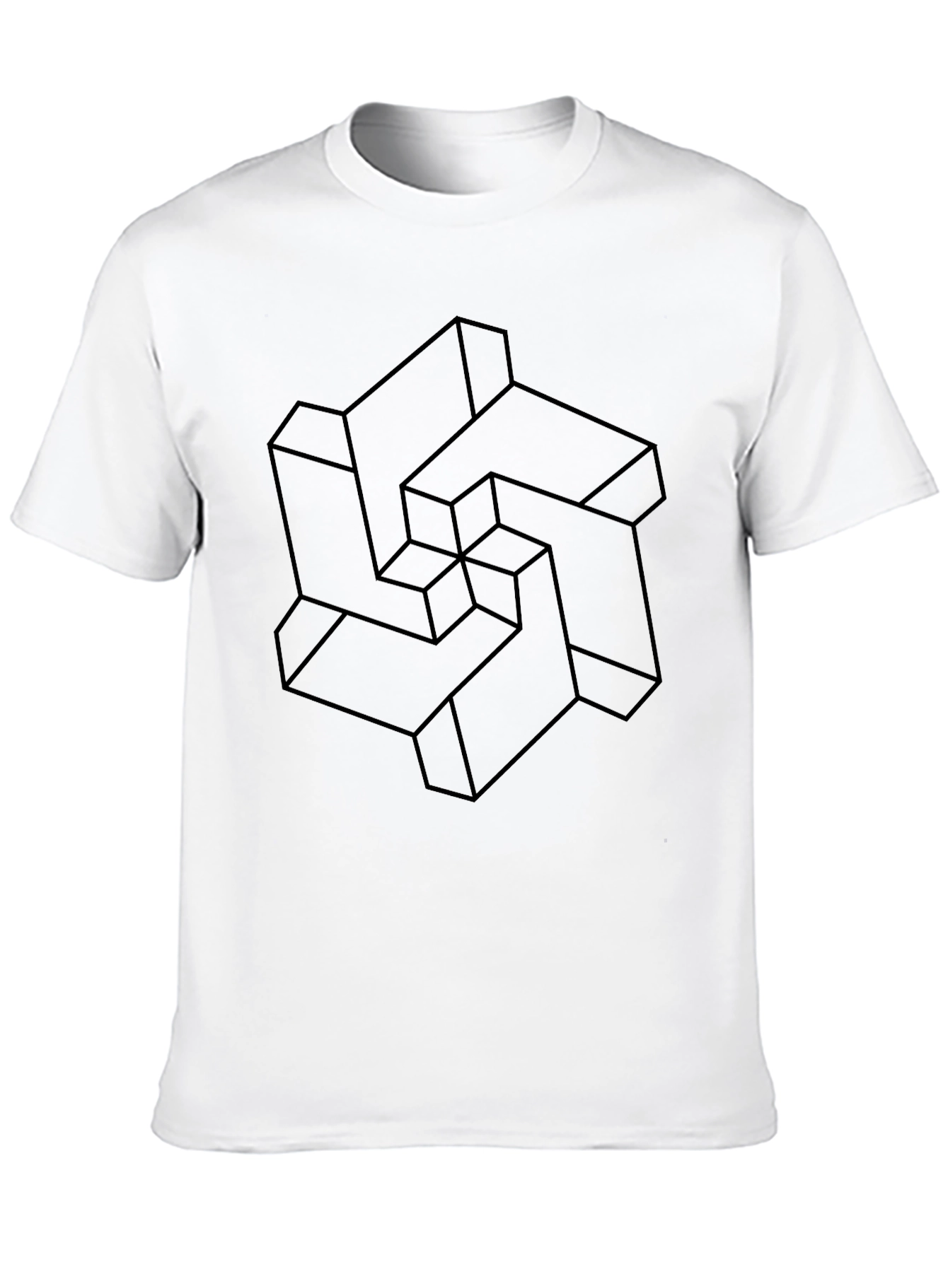 Abstract Geometric Illusion Black T-Shirt