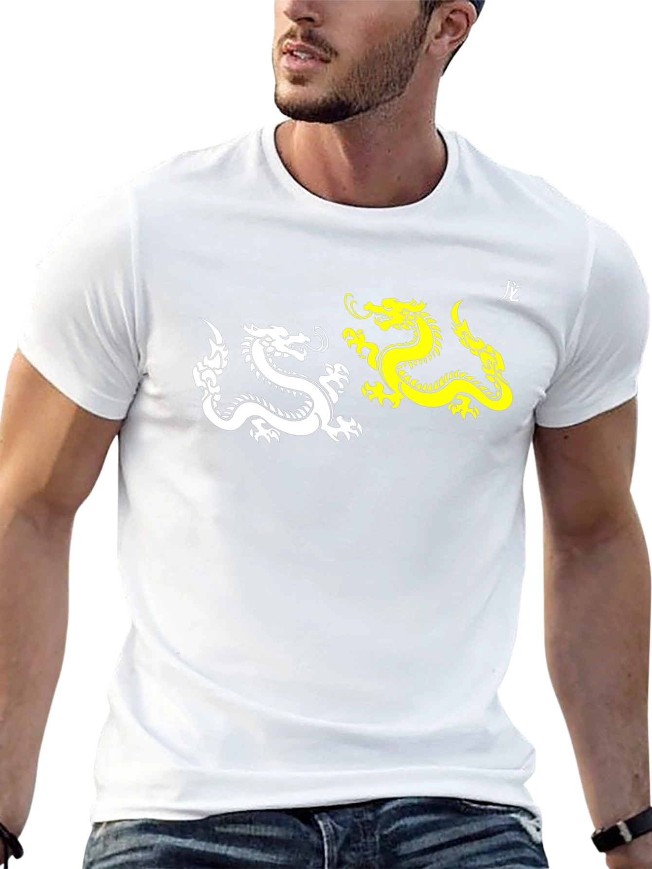Yin Yang Dragon Graphic Tee - Black