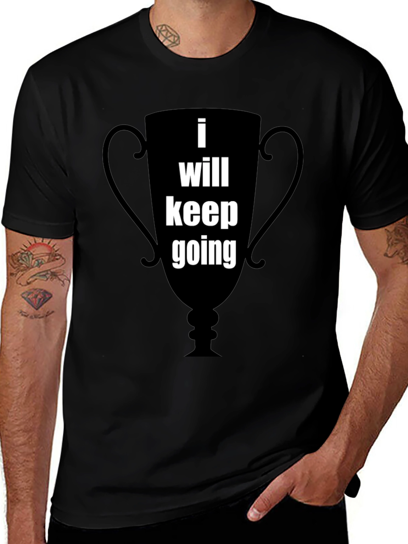 Motivational I Will Keep Going Graphic Tee - Black