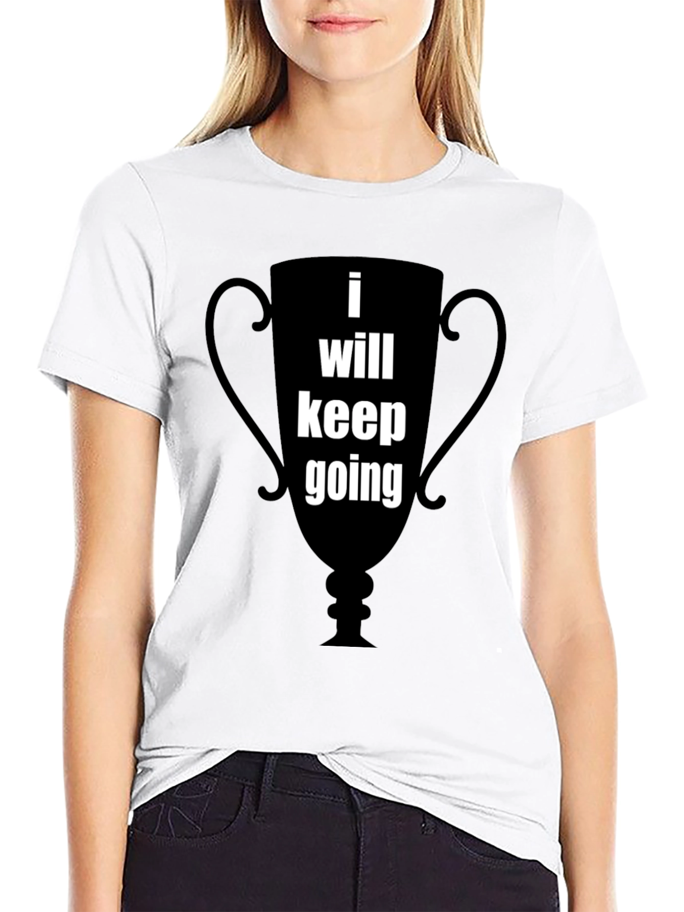 Motivational I Will Keep Going Graphic Tee - Black