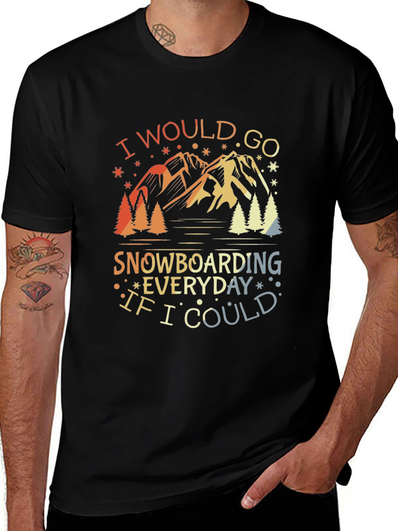 Snowboarding Everyday Graphic Tee - Mountain Adventure Shirt