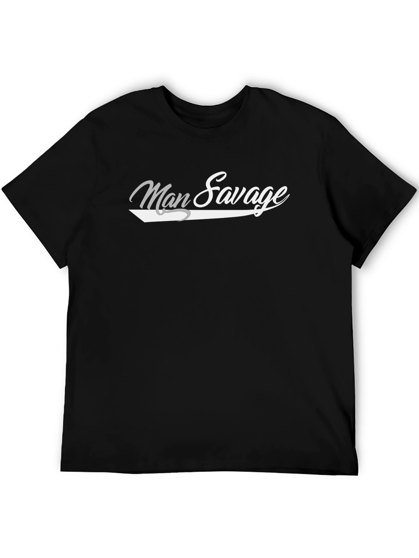 Man Savage Black Cotton Graphic T-Shirt