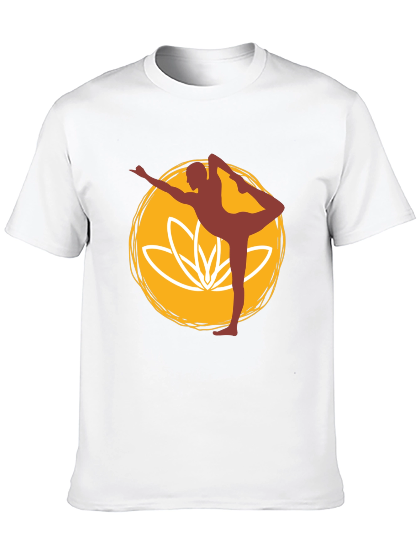 Yoga Pose Graphic Tee - Black Cotton Blend T-Shirt