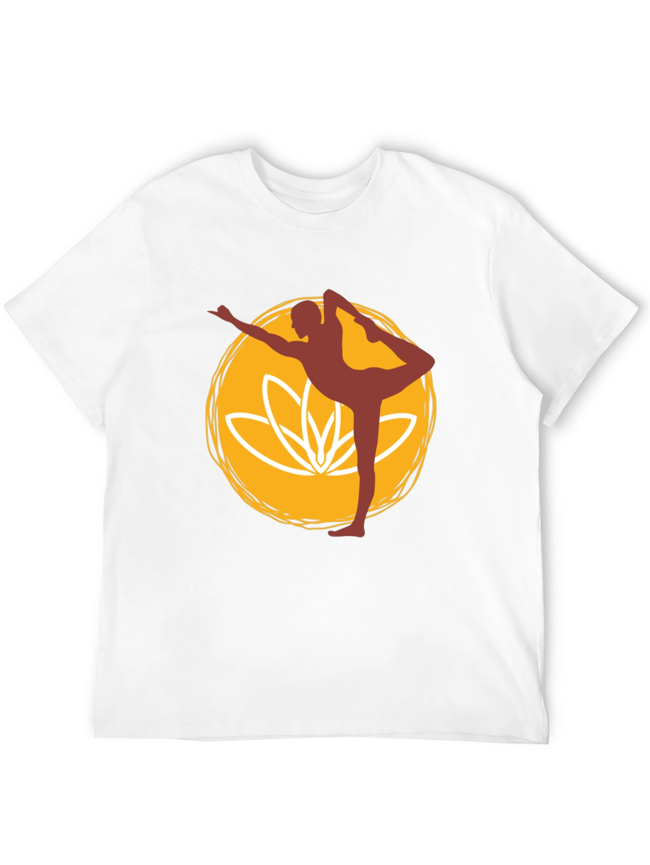 Yoga Pose Graphic Tee - Black Cotton Blend T-Shirt