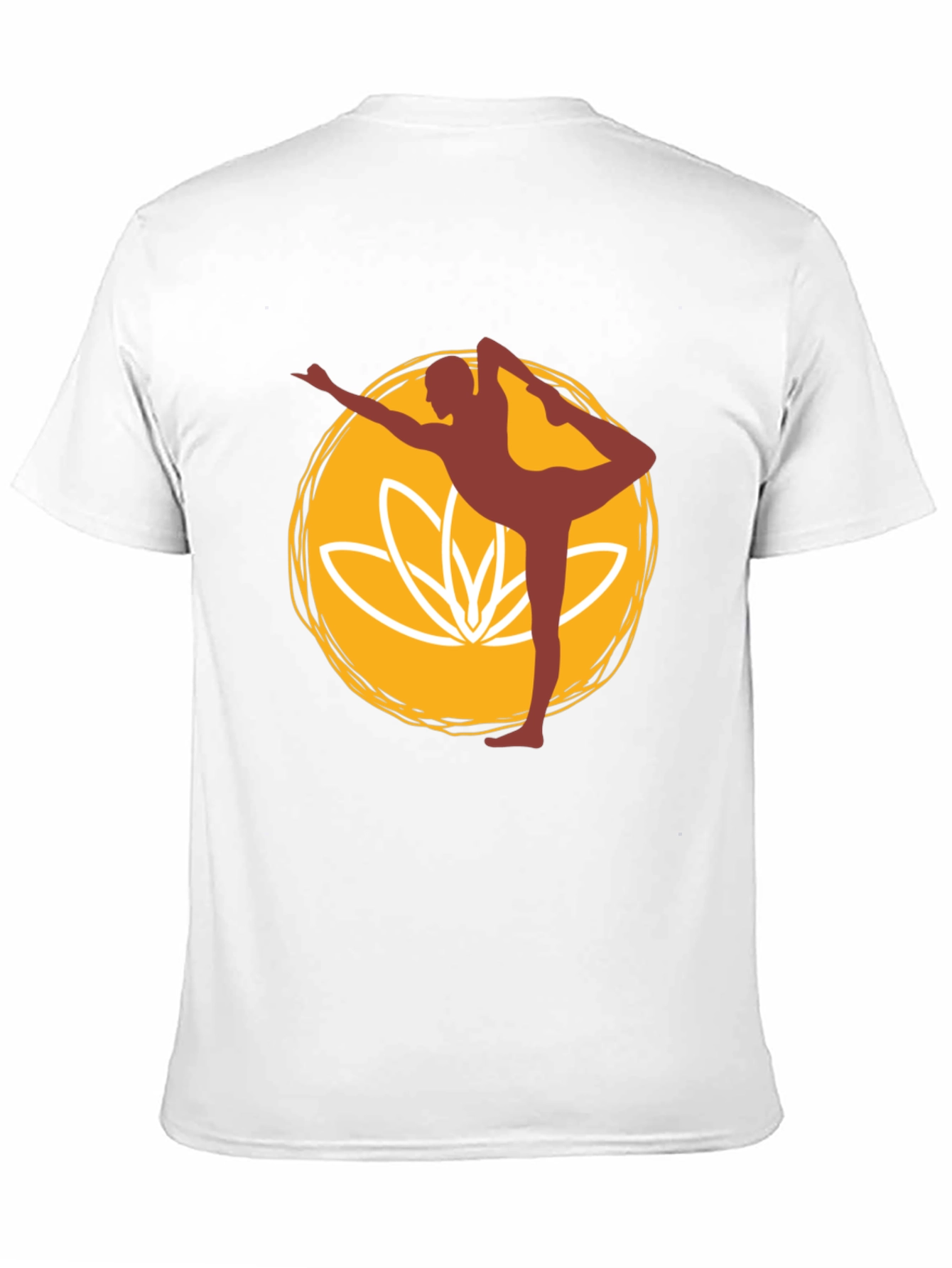 Yoga Pose Graphic Tee - Black Cotton Blend T-Shirt