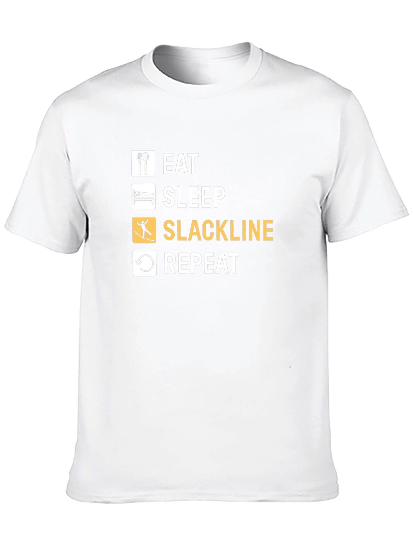 Eat Sleep Slackline Repeat T-Shirt - Black
