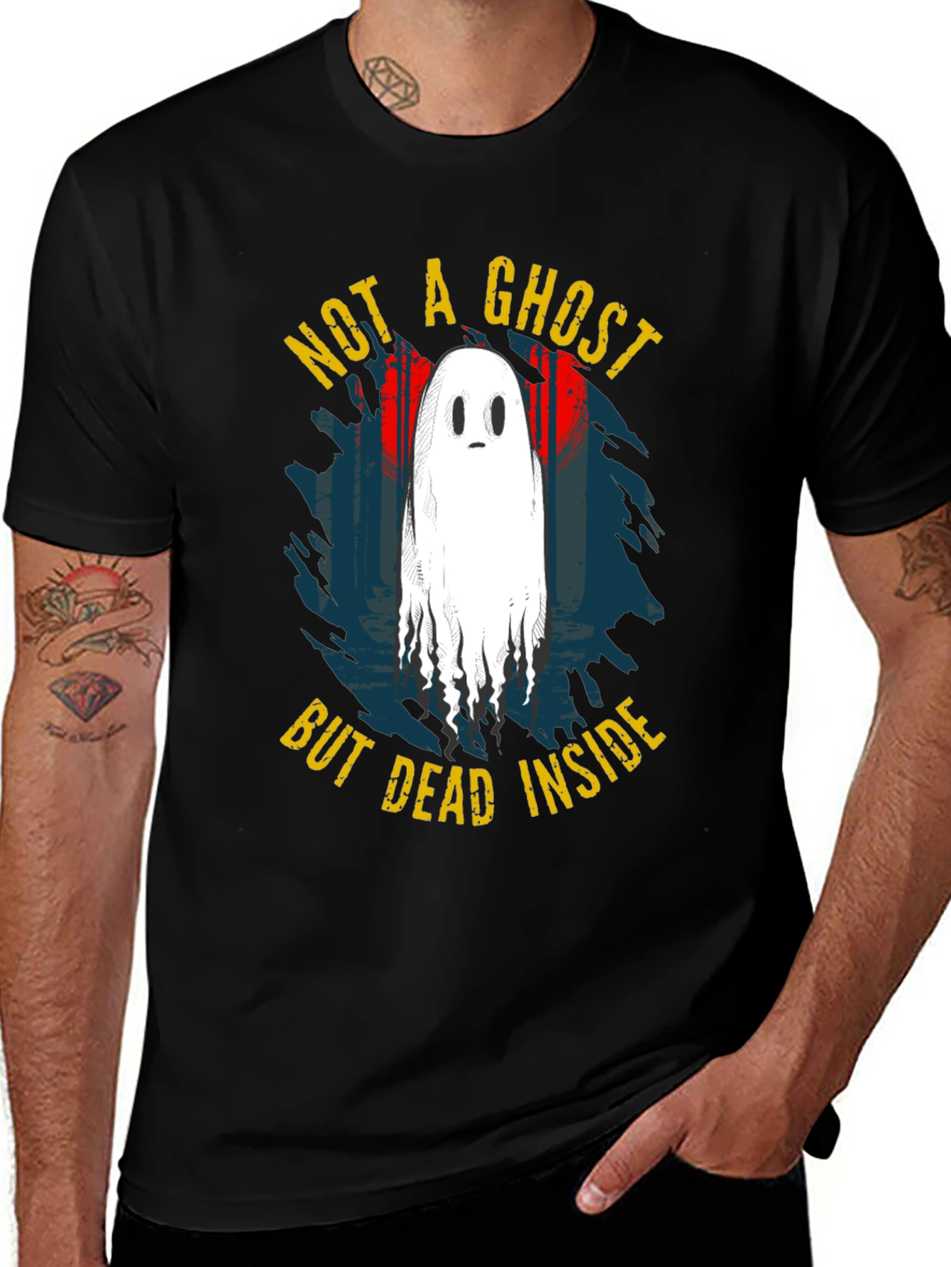 Not A Ghost But Dead Inside Black T-Shirt