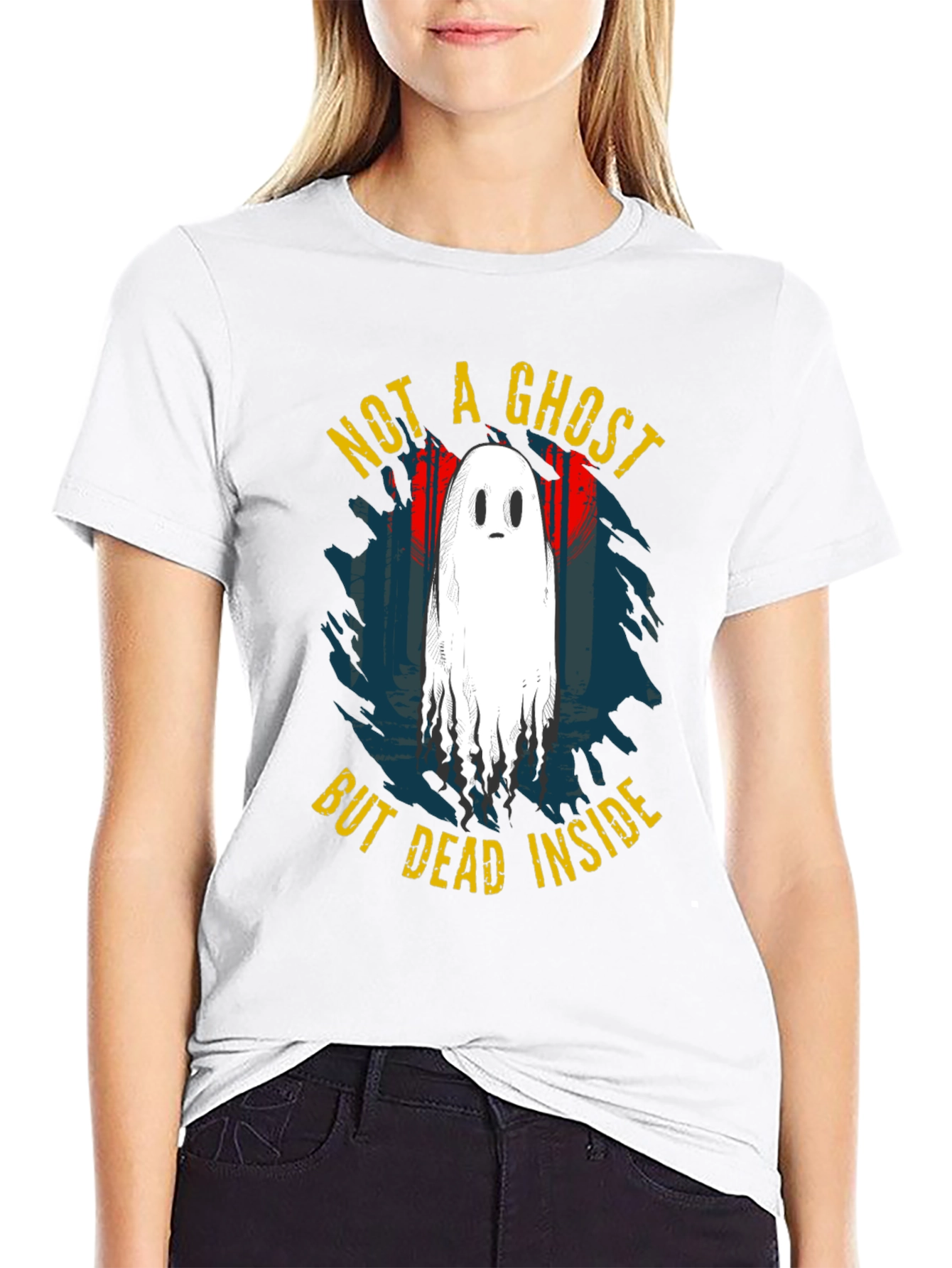 Not A Ghost But Dead Inside Black T-Shirt