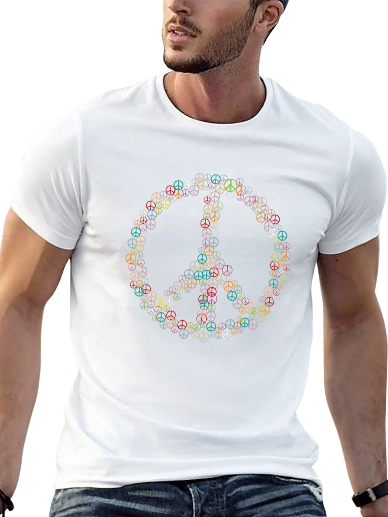 Peace Sign T-Shirt - Retro Style Black Tee
