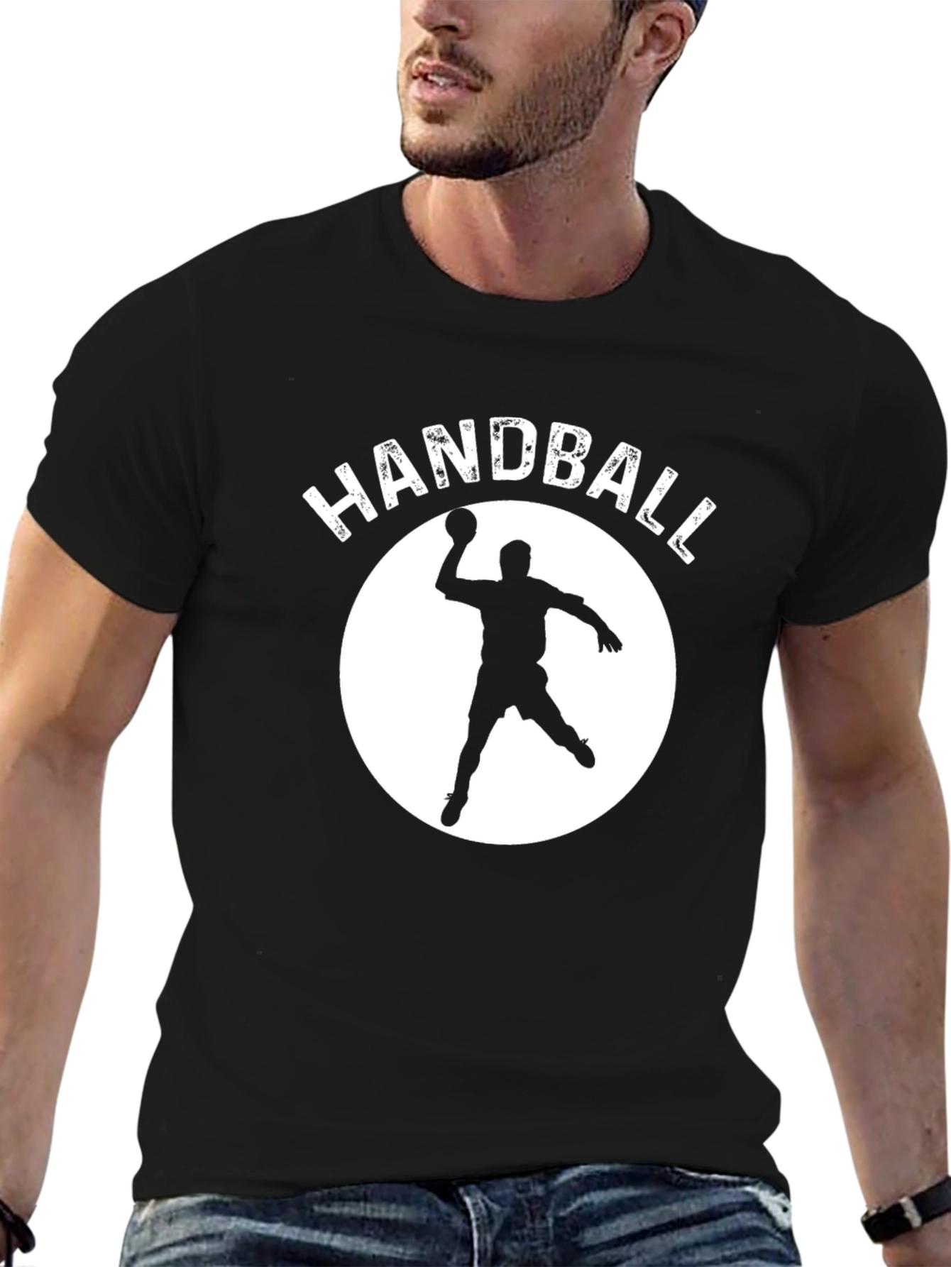 Handball Player Graphic Tee - Black T-Shirt