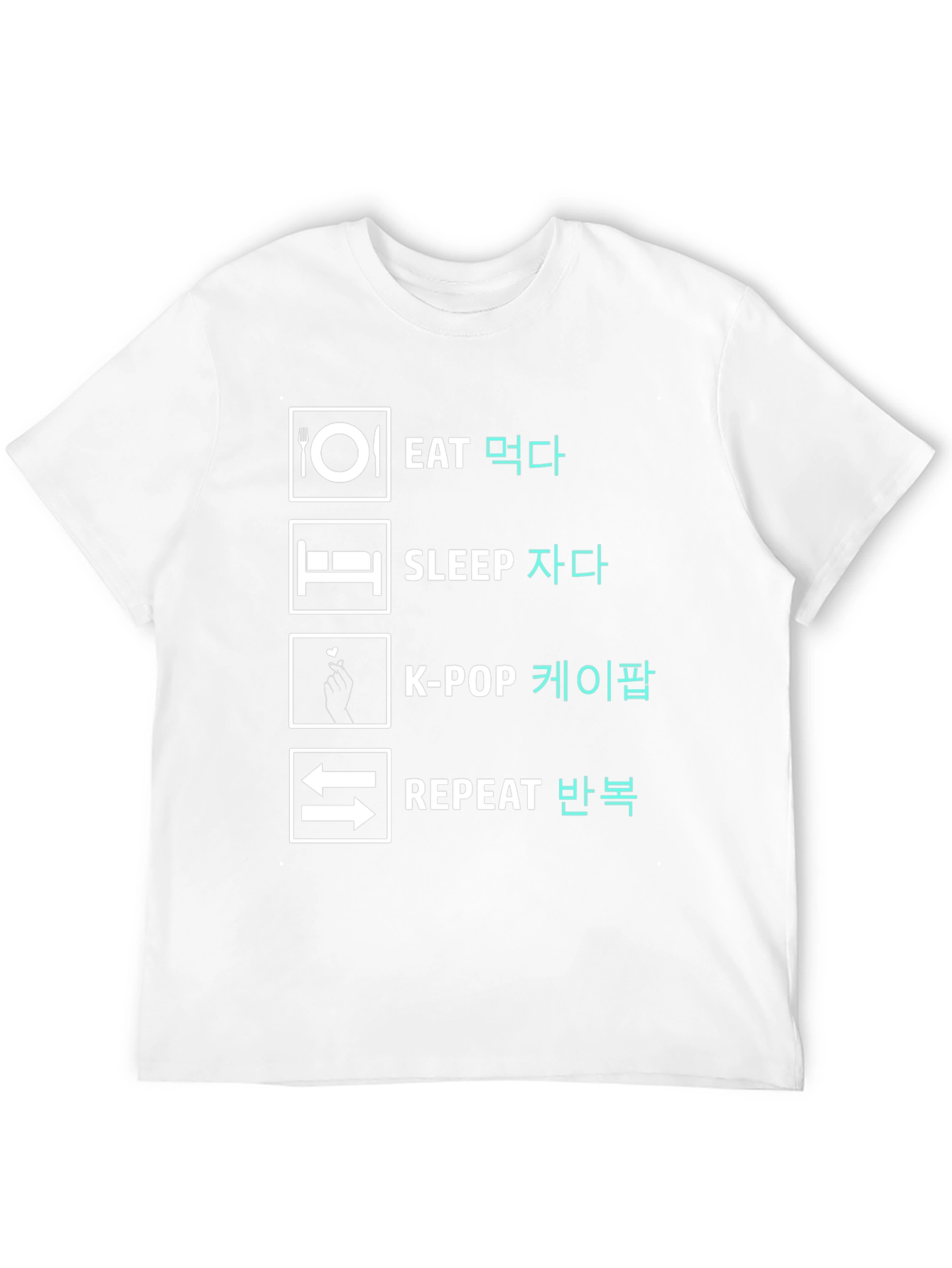 Eat Sleep K-Pop Repeat Black Graphic Tee