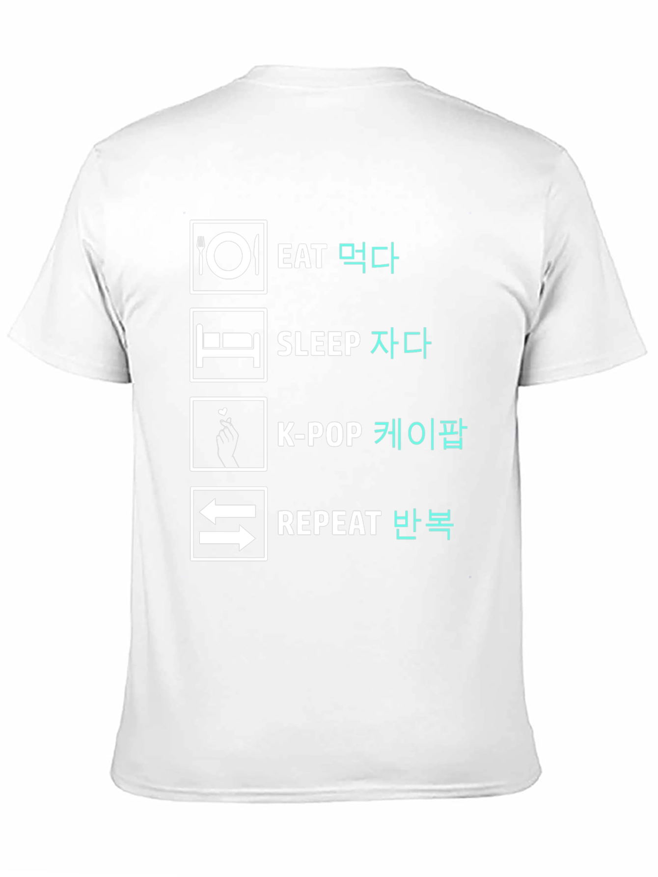 Eat Sleep K-Pop Repeat Black Graphic Tee