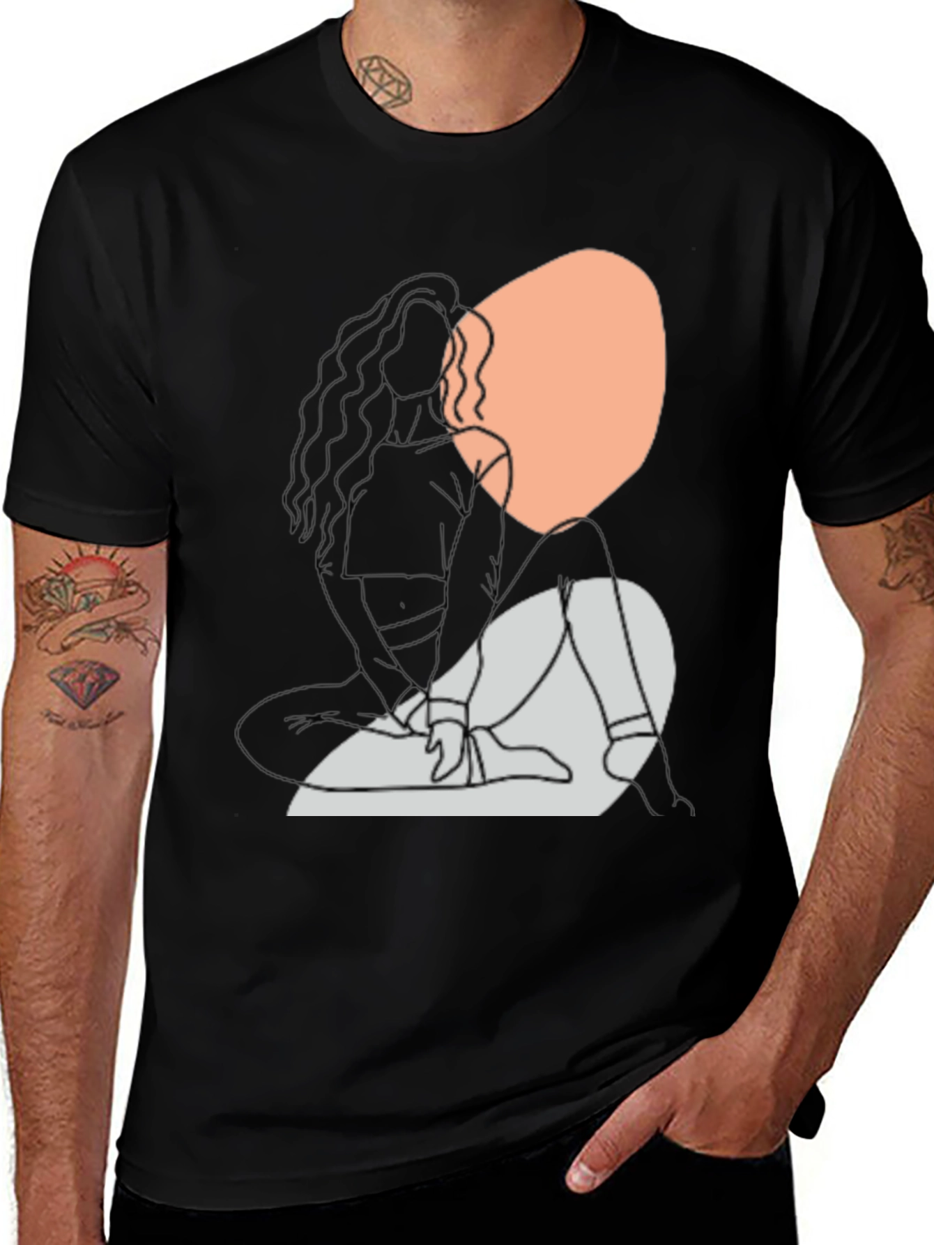 Abstract Line Art Graphic Tee