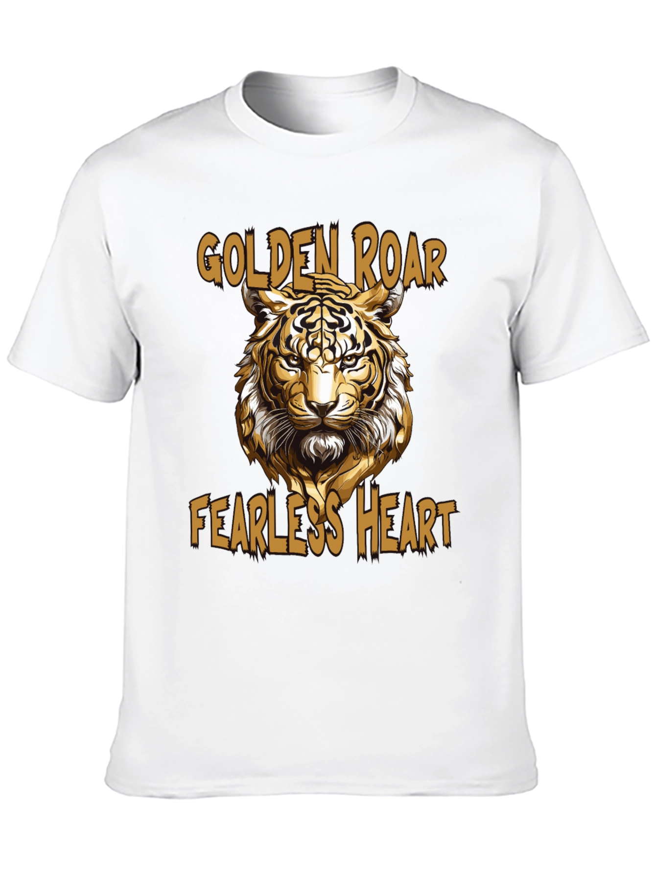 Golden Roar Tiger Graphic Tee - Fearless Heart