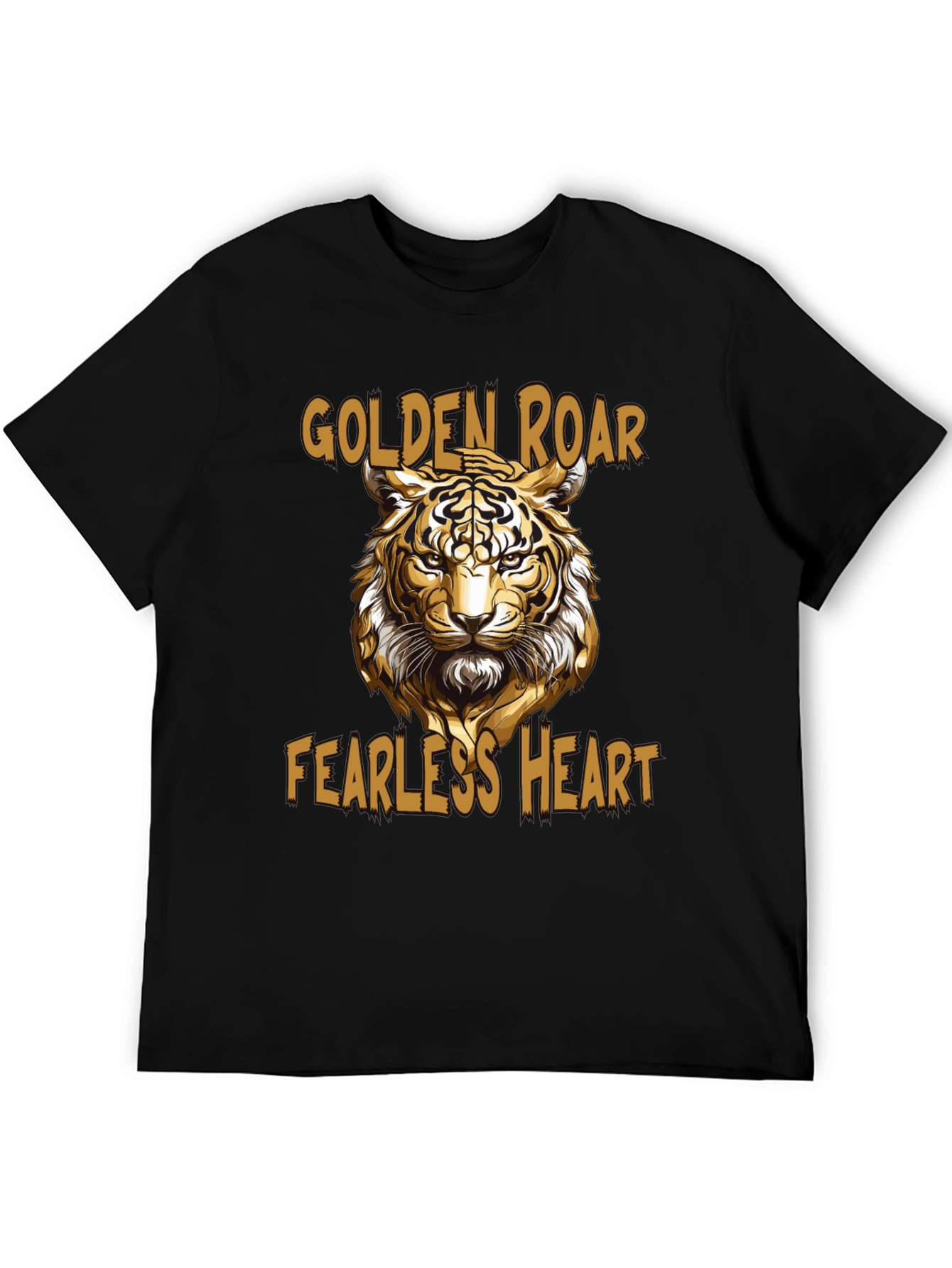 Golden Roar Tiger Graphic Tee - Fearless Heart