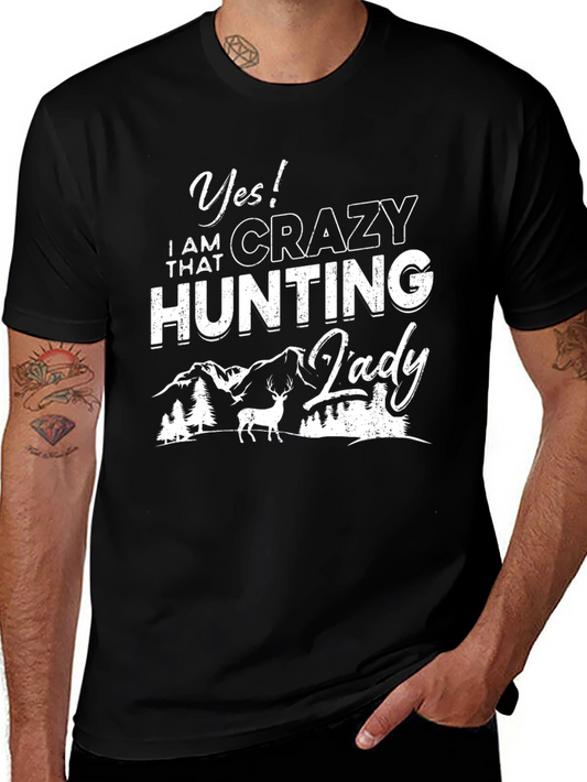 Crazy Hunting Lady Graphic Tee