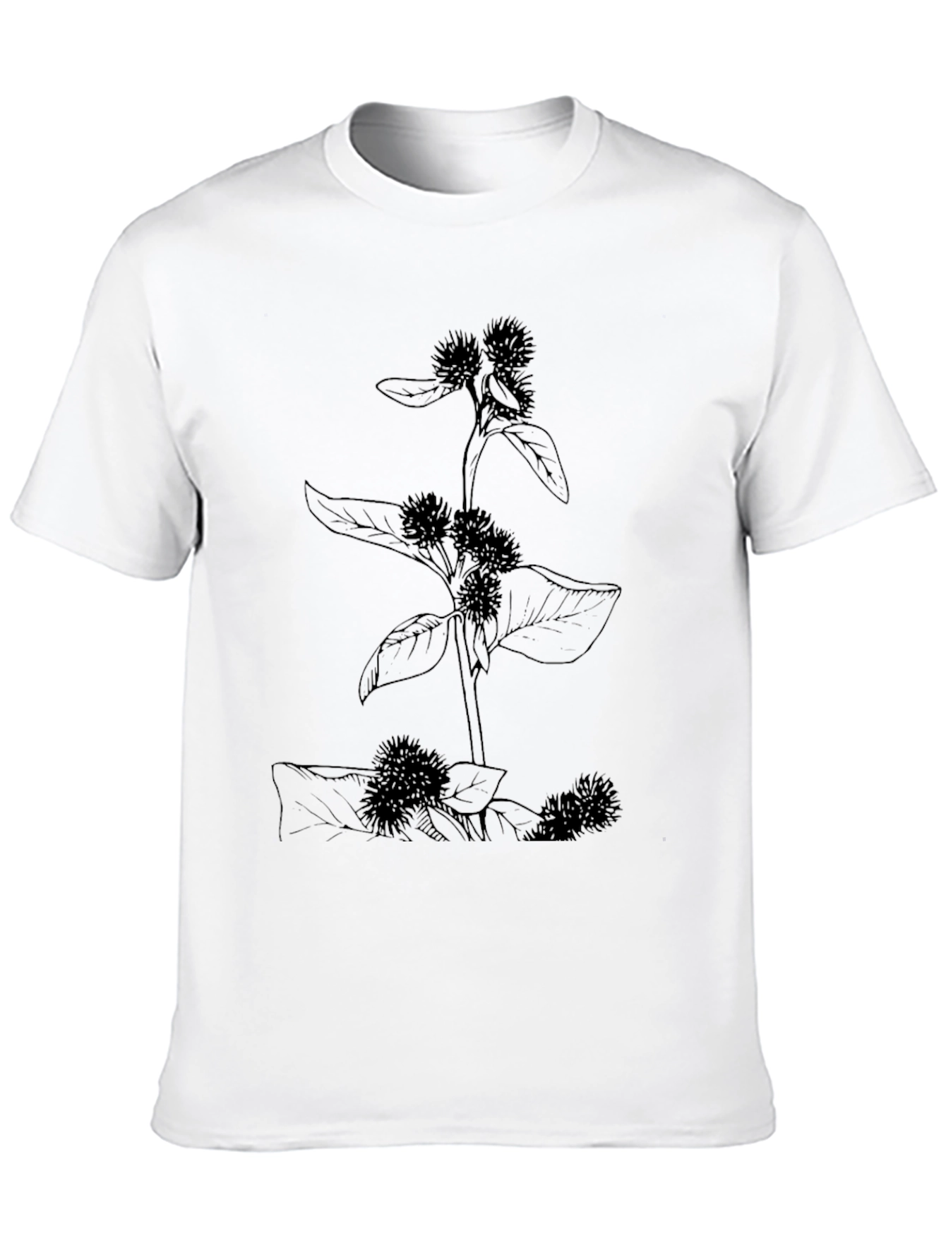 Botanical Print Black T-Shirt