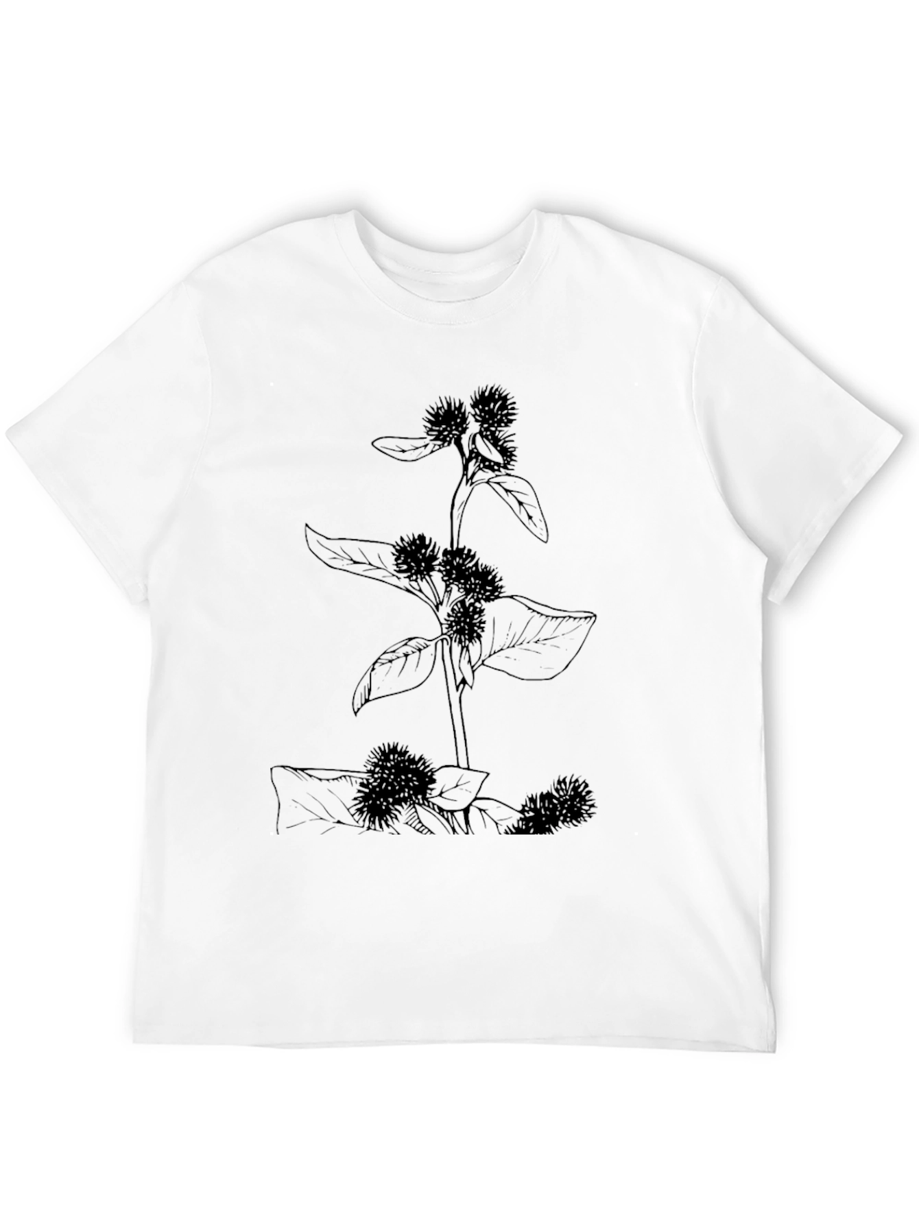 Botanical Print Black T-Shirt