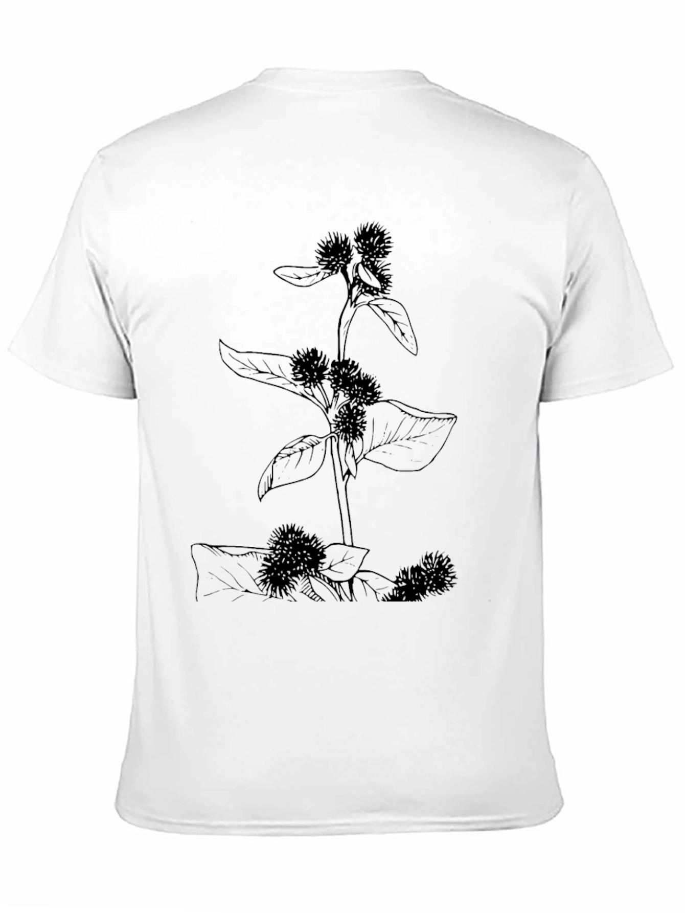 Botanical Print Black T-Shirt