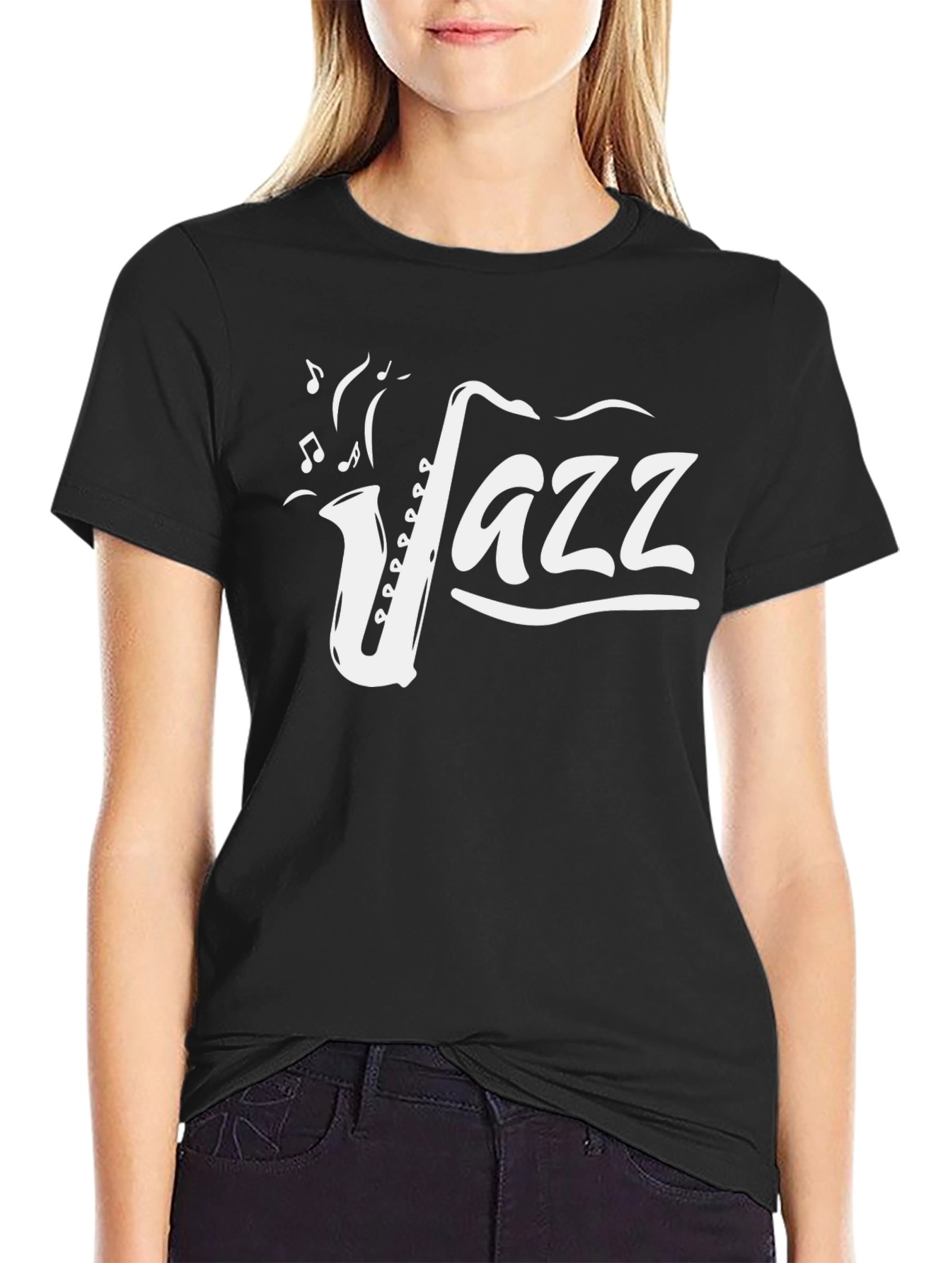 Jazz Music Saxophone Graphic T-Shirt - Black