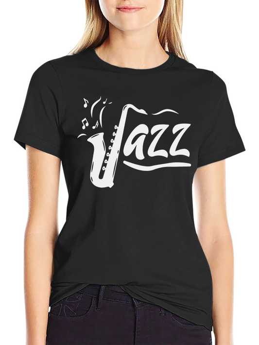 Jazz Music Saxophone Graphic T-Shirt - Black