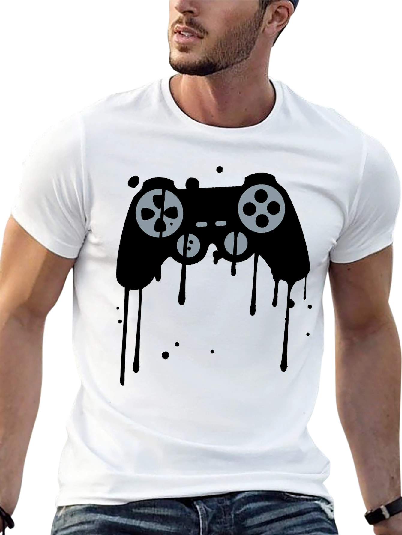 Dripping Game Controller Graphic Tee - Gamer Style