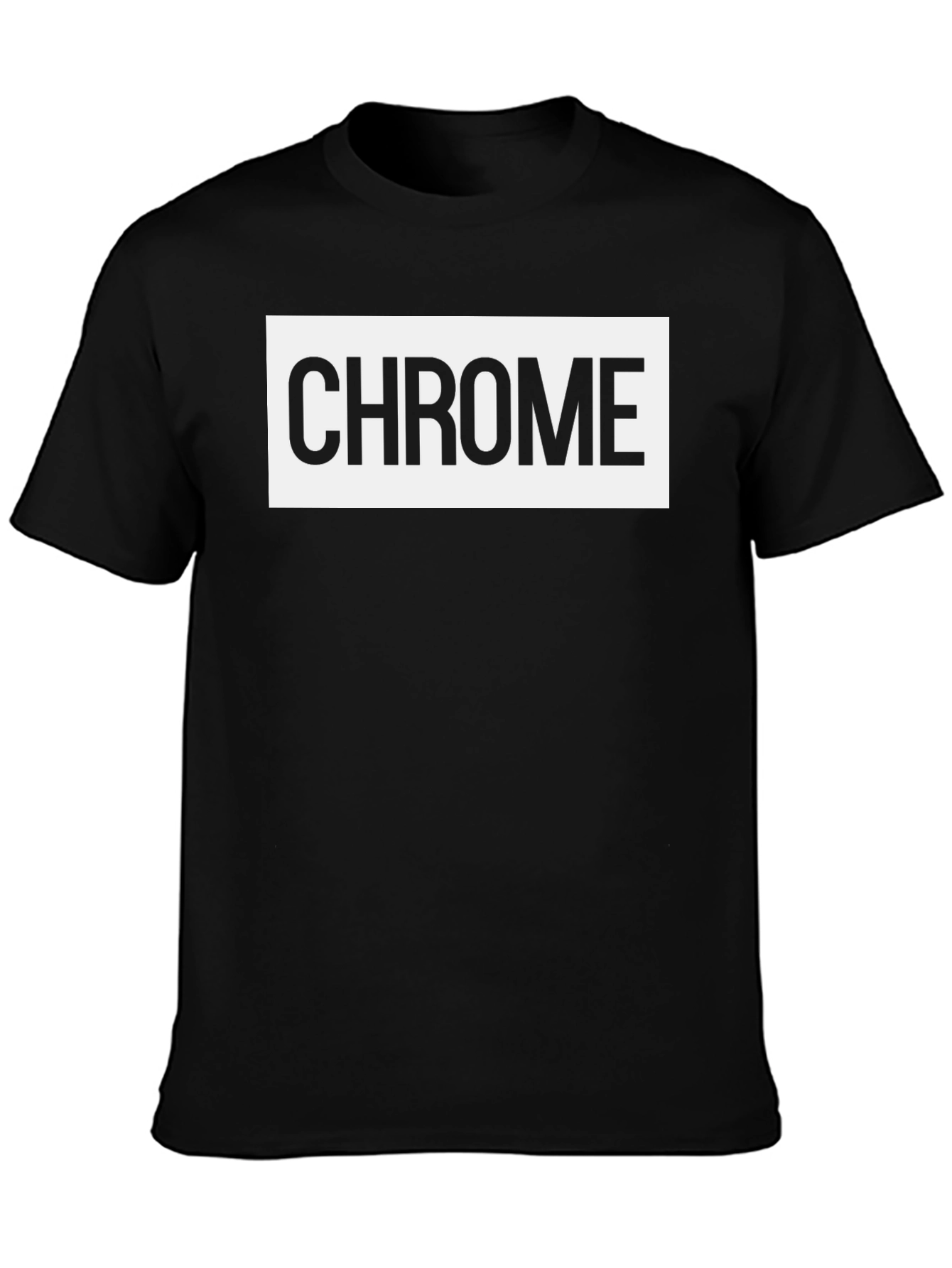 Chrome Text Graphic Tee - Stylish Black Cotton Blend