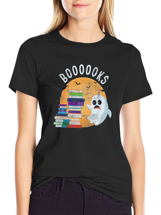 Booooks Ghost & Books Halloween T-Shirt
