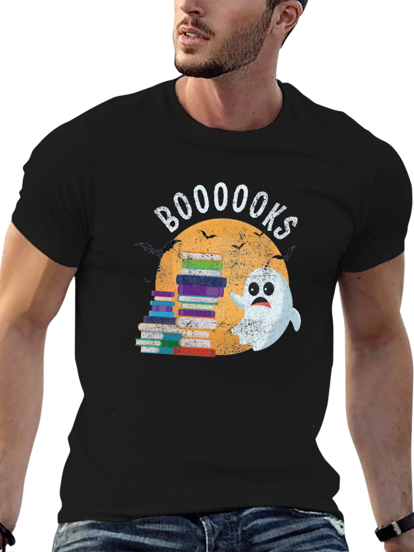 Booooks Ghost & Books Halloween T-Shirt