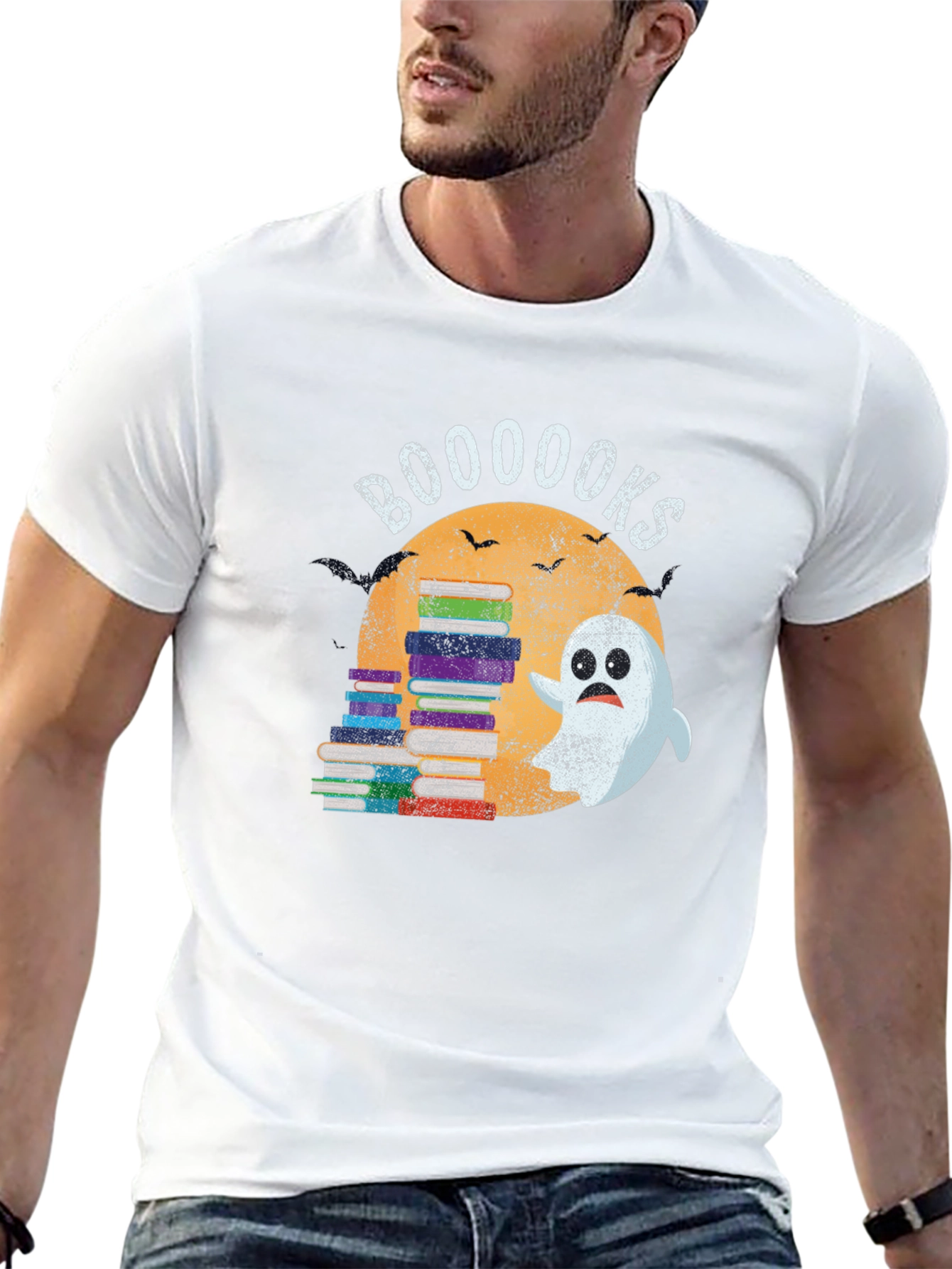 Booooks Ghost & Books Halloween T-Shirt