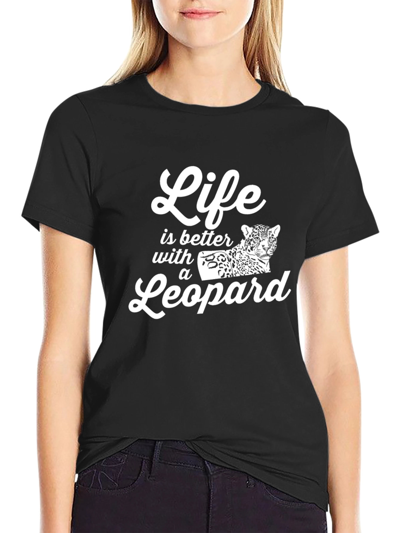 Life is Better with a Leopard Graphic T-Shirt