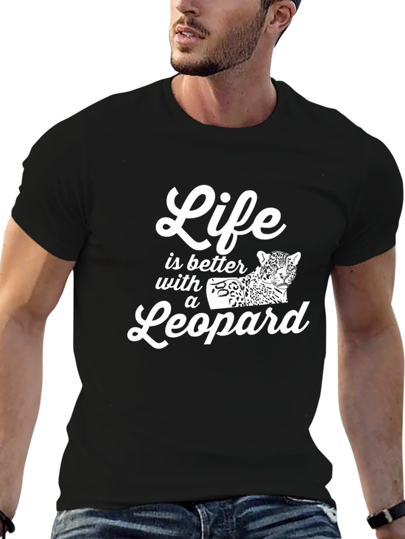 Life is Better with a Leopard Graphic T-Shirt