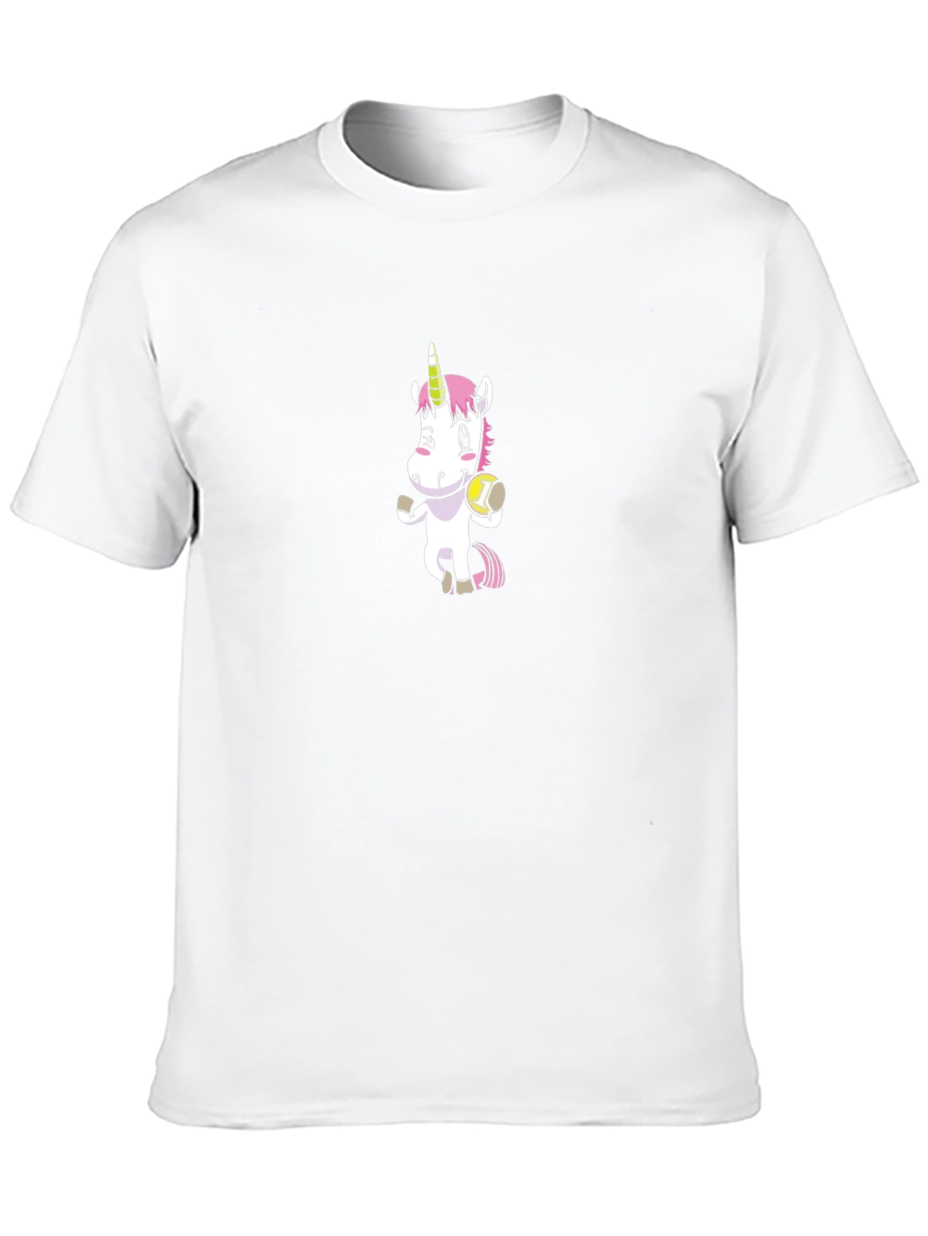Unicorn with Ball Black T-Shirt