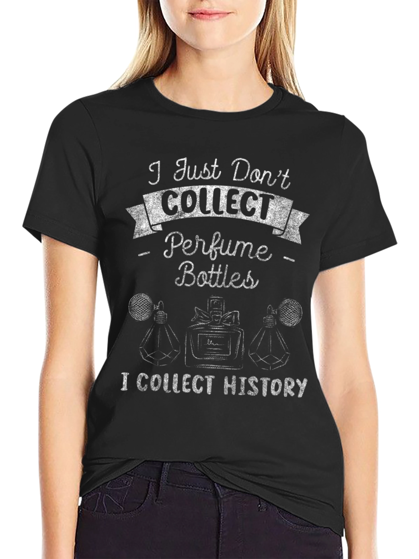 Perfume Bottle History Collector Black T-Shirt