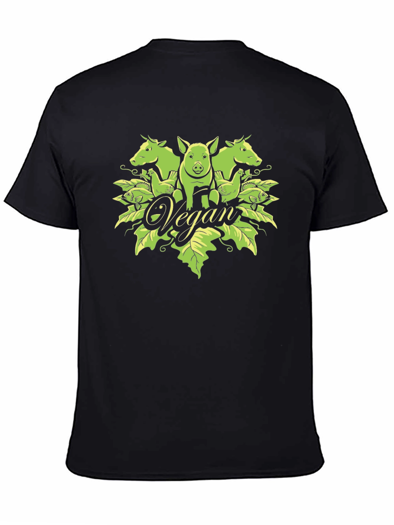 Vegan Graphic Tee - Unisex Black T-Shirt