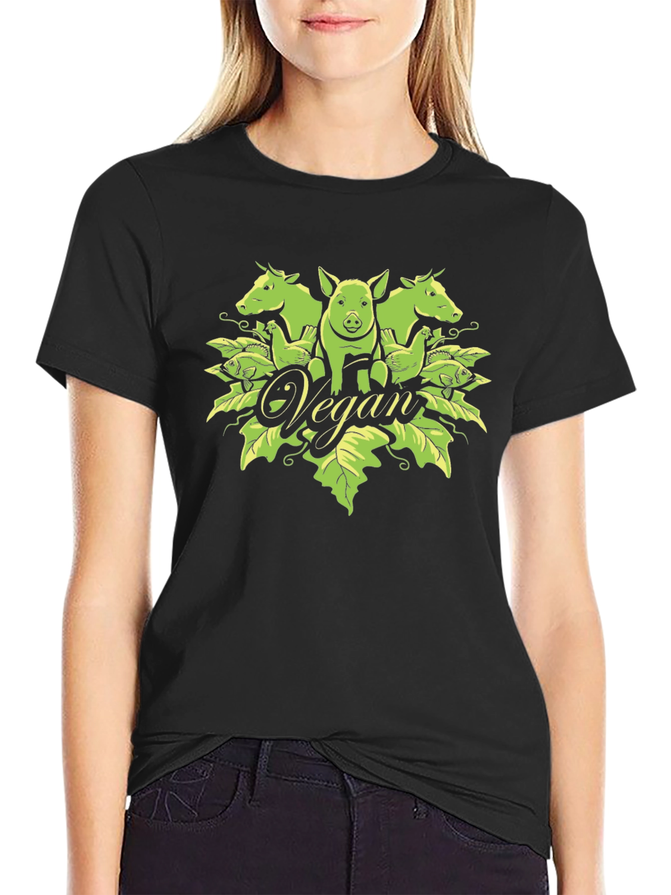 Vegan Graphic Tee - Unisex Black T-Shirt