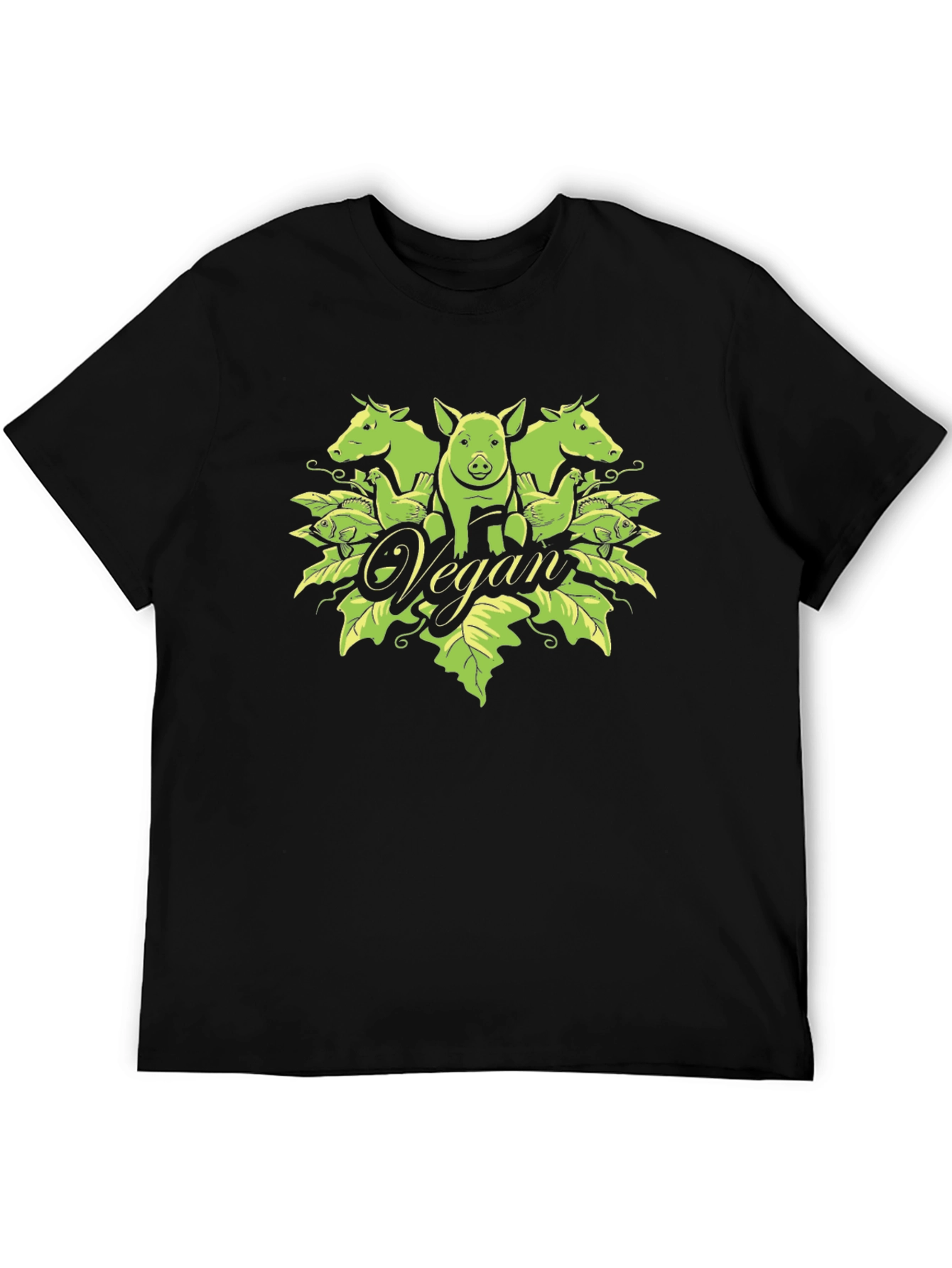 Vegan Graphic Tee - Unisex Black T-Shirt