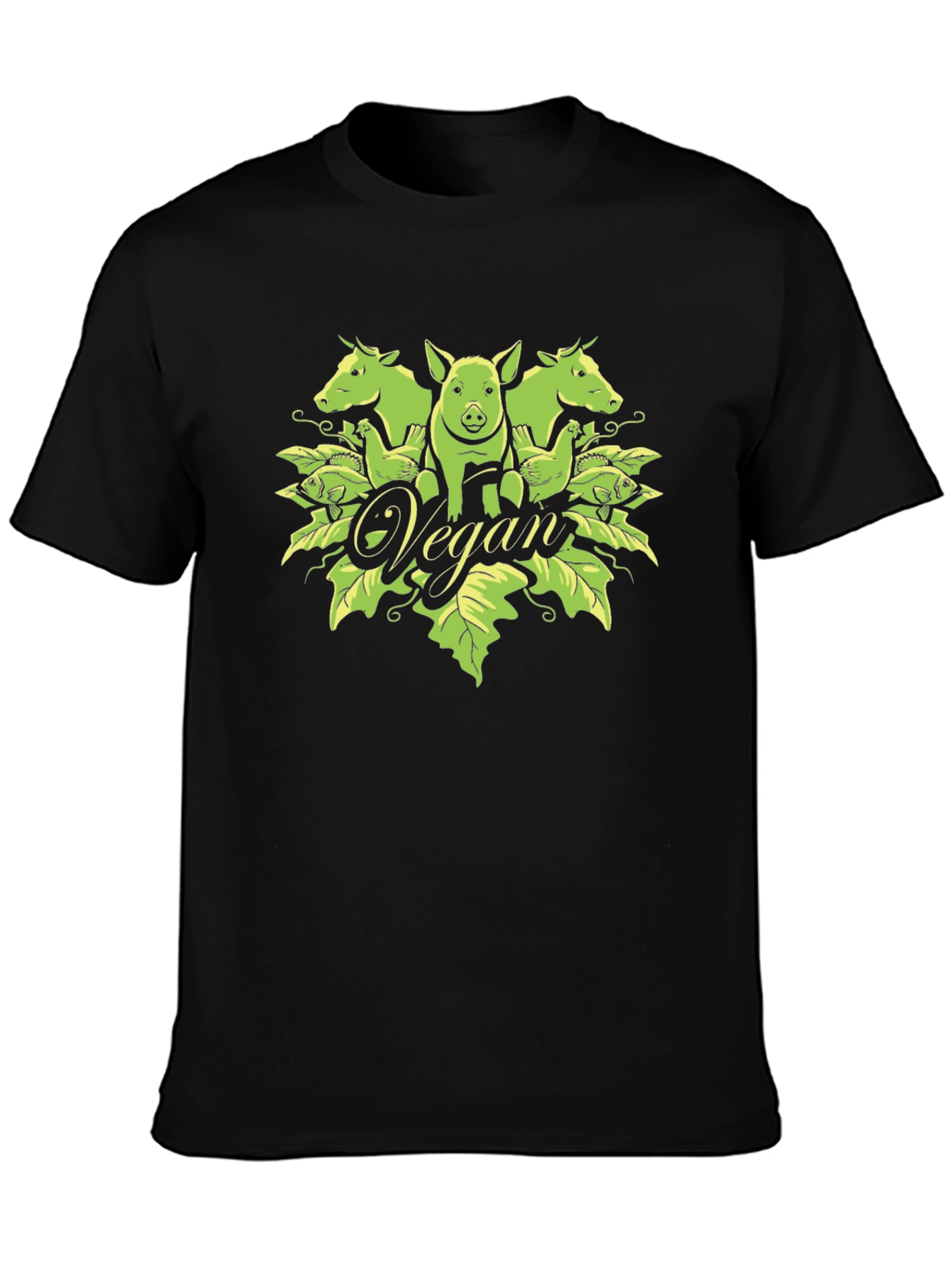 Vegan Graphic Tee - Unisex Black T-Shirt