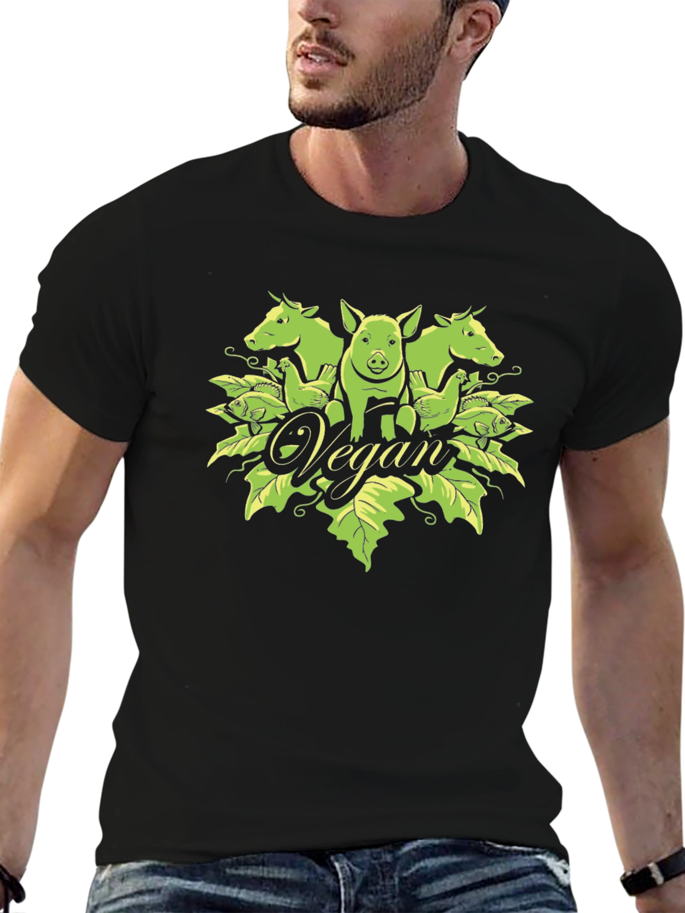 Vegan Graphic Tee - Unisex Black T-Shirt