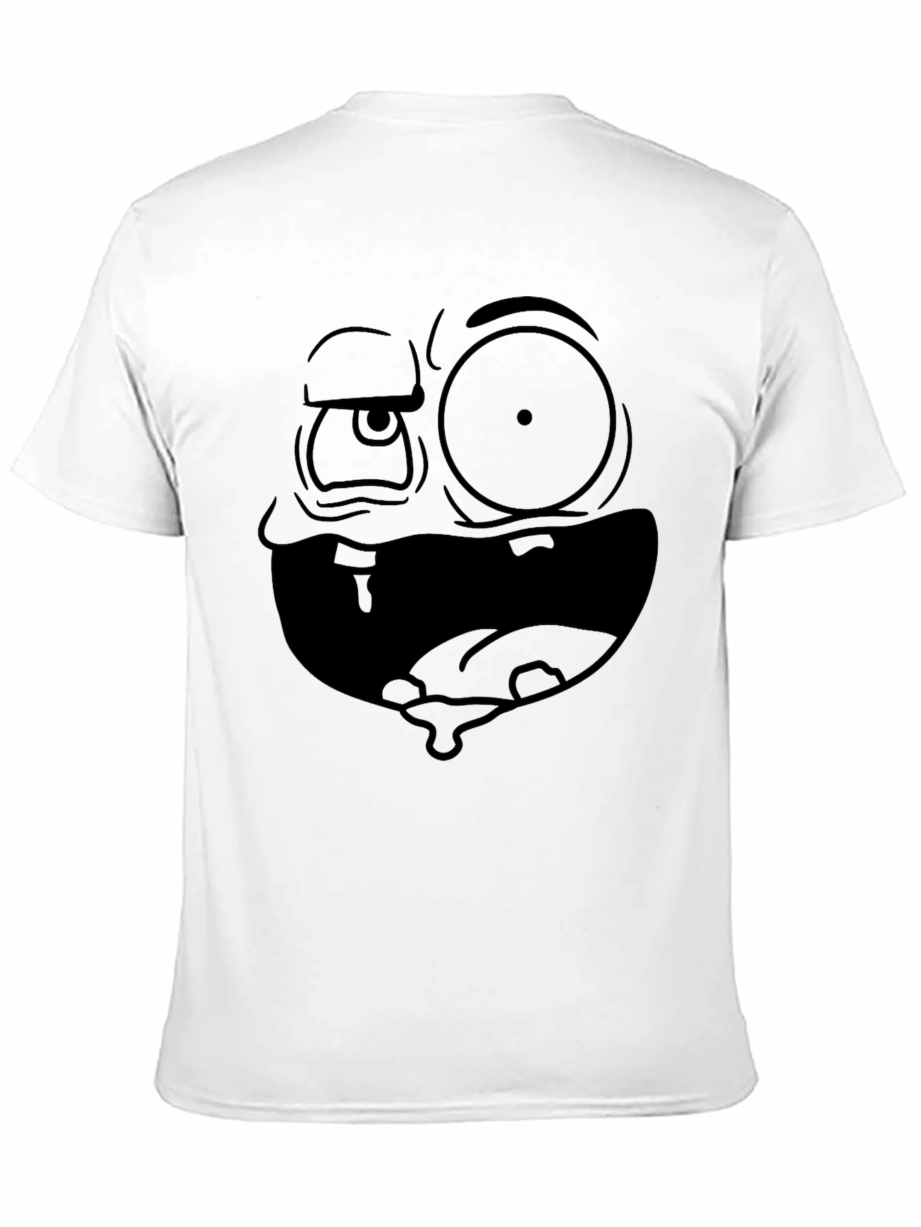 Funny Cartoon Face Black T-Shirt