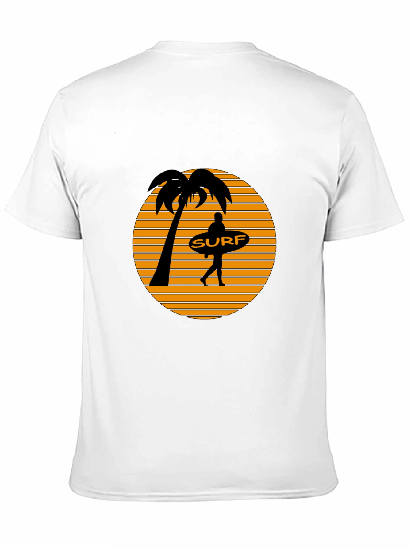 Surf Sunset Graphic Tee - Black Cotton T-Shirt