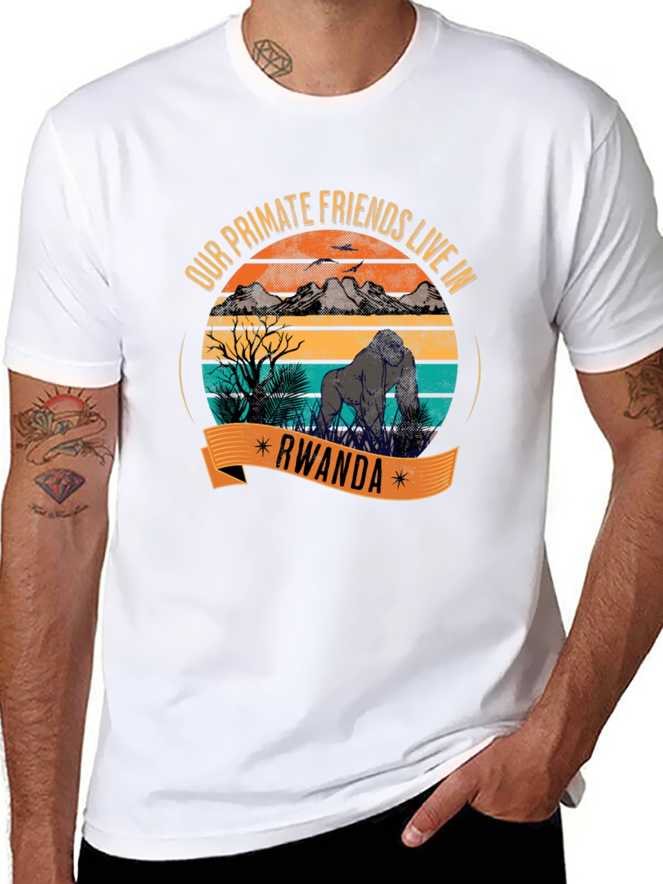 Rwanda Gorilla Primate Friends T-Shirt