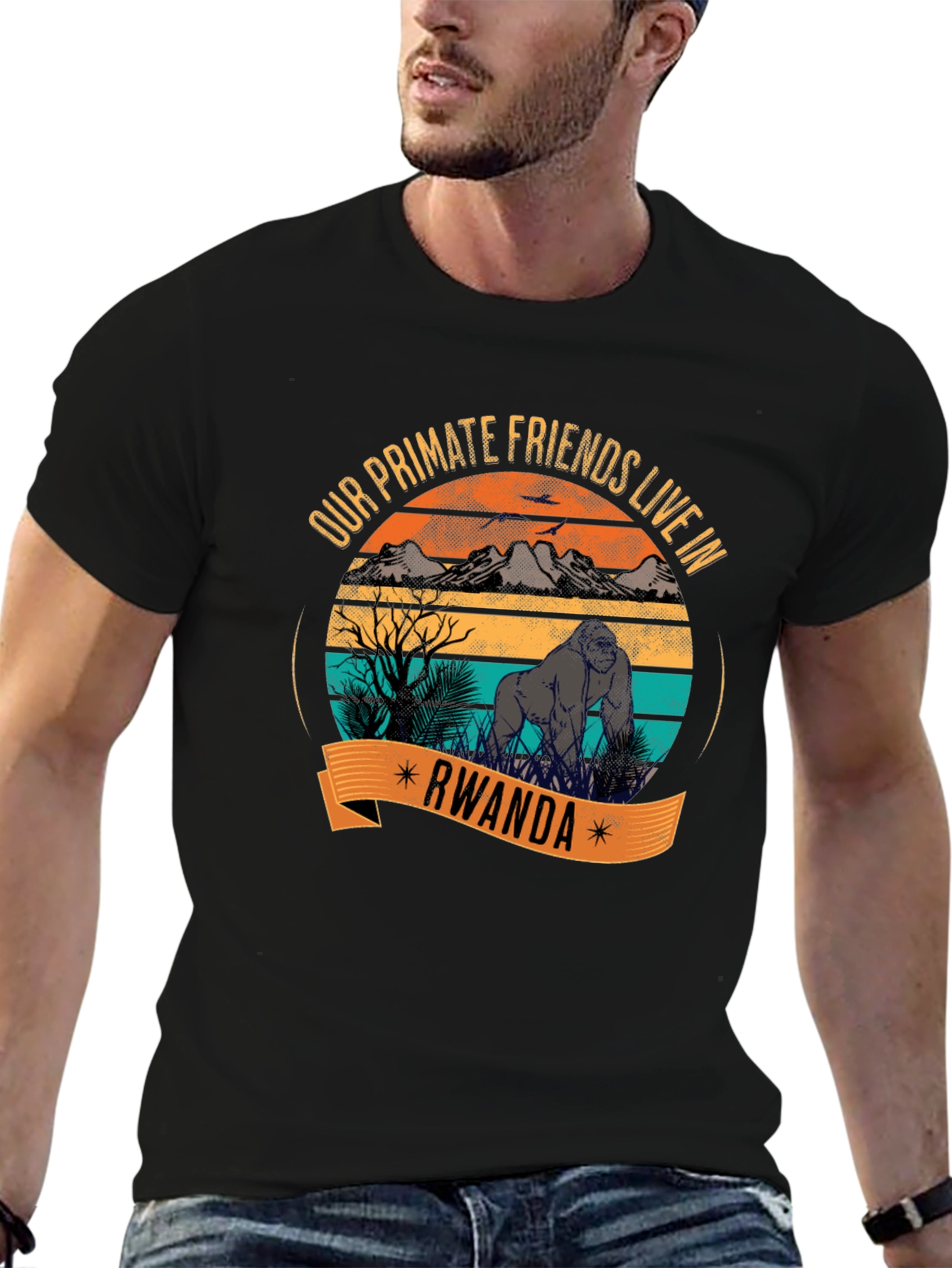 Rwanda Gorilla Primate Friends T-Shirt