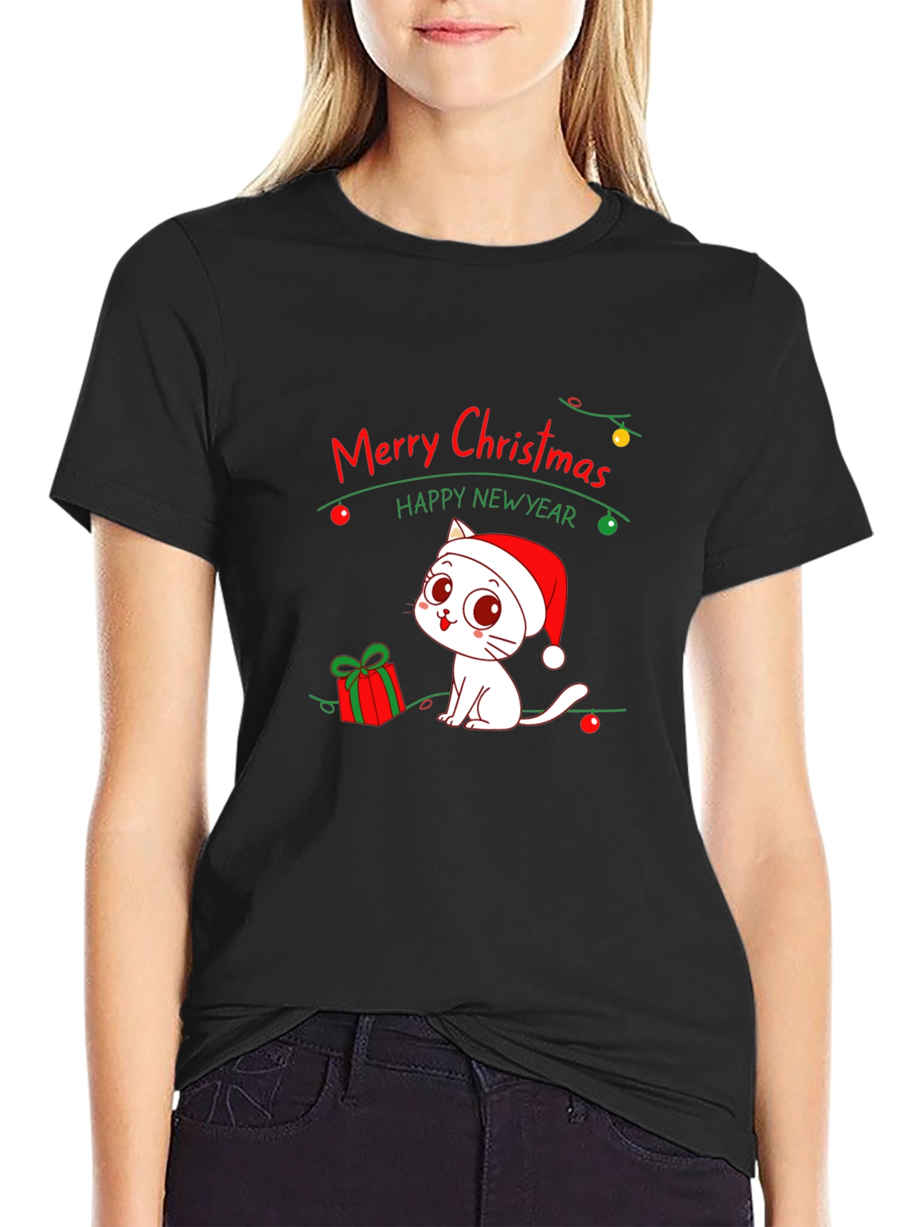 Festive Cat Christmas T-Shirt