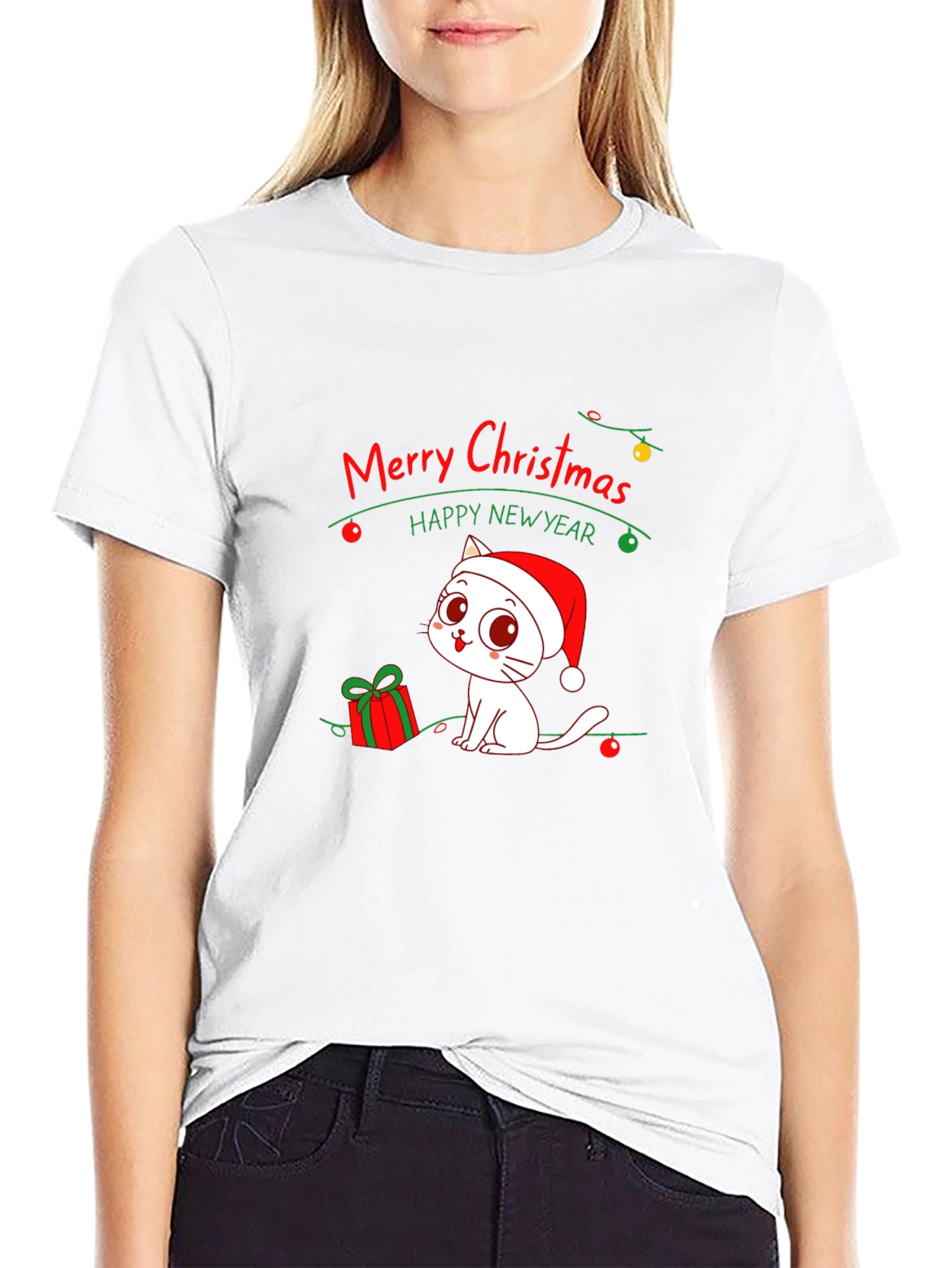 Festive Cat Christmas T-Shirt