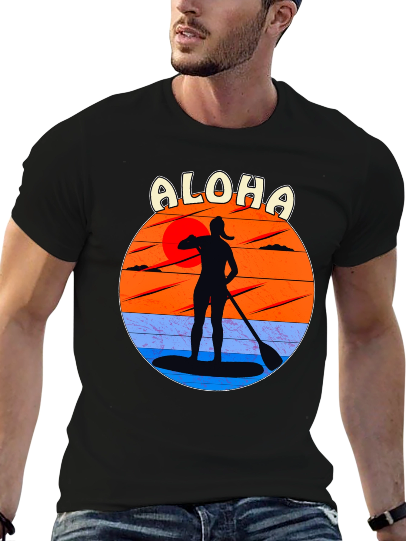 Aloha Paddle Boarding Sunset T-Shirt